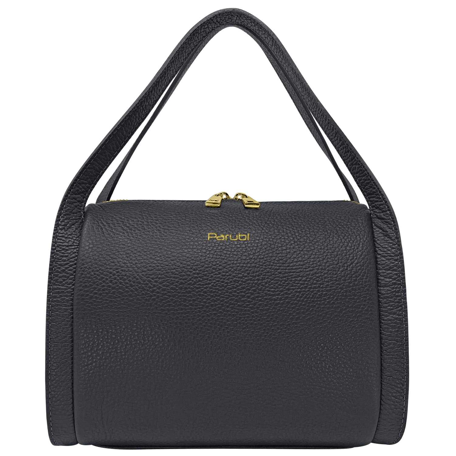 Borsa Donna a Mano con Tracolla, In Vera Pelle Morbida, Made in Italy, Modello Anette Nero
