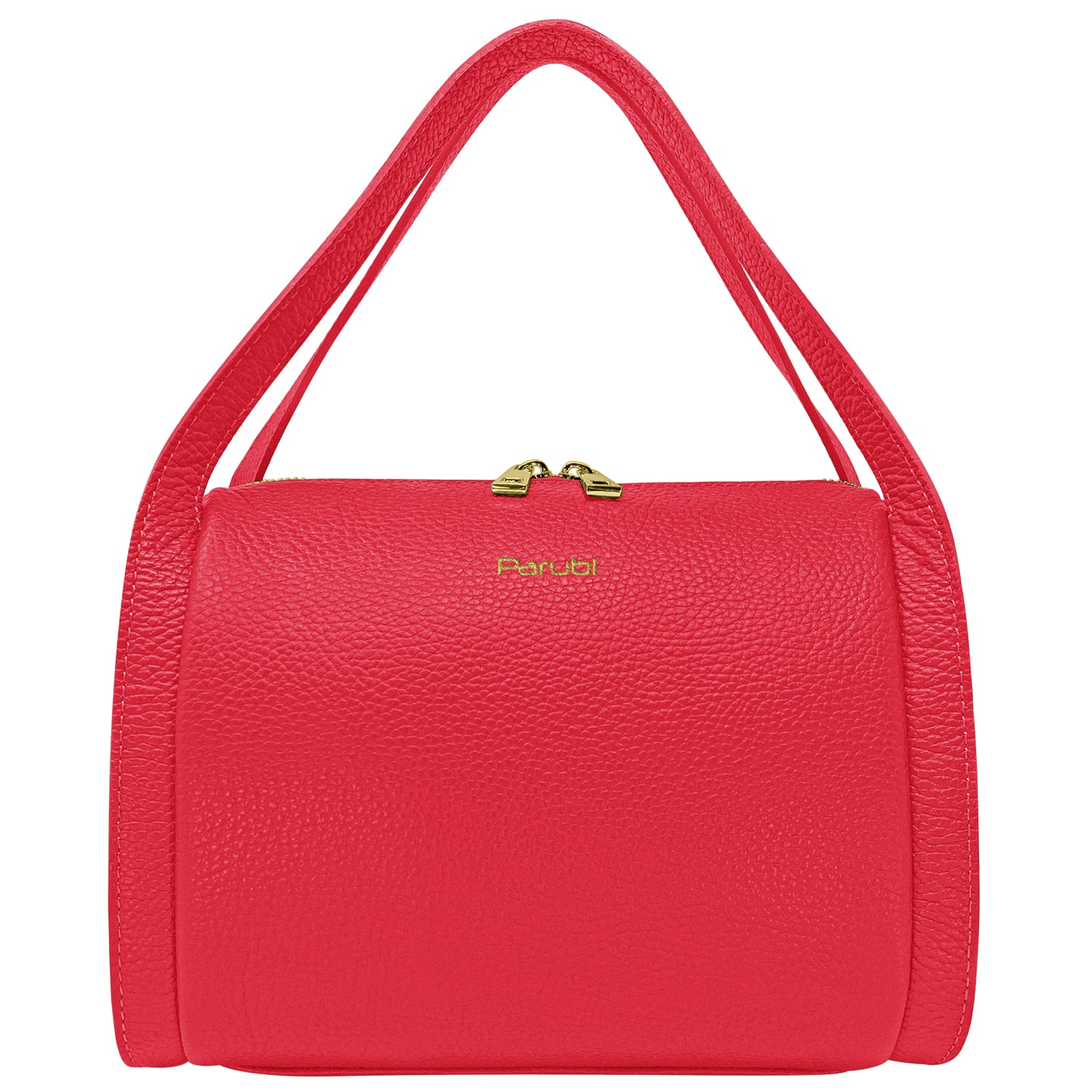 Borsa Donna a Mano con Tracolla, In Vera Pelle Morbida, Made in Italy, Modello Anette Rosso