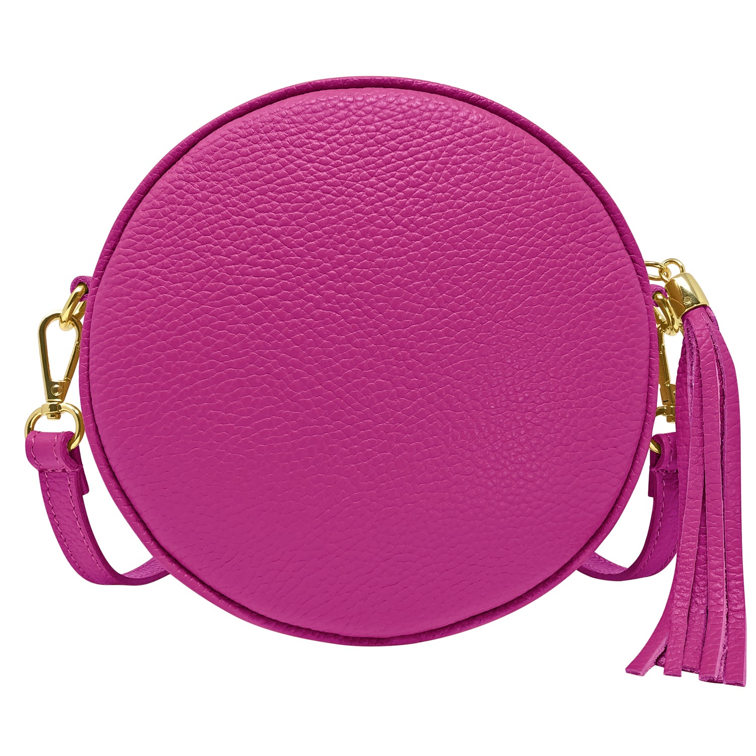 Borsa Donna a Tracolla Rotonda, In Vera Pelle, Made in Italy, Modello Dora