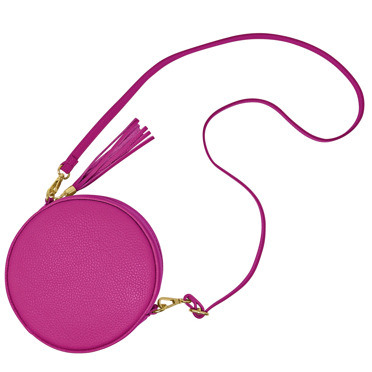 Borsa Donna a Tracolla Rotonda, In Vera Pelle, Made in Italy, Modello Dora