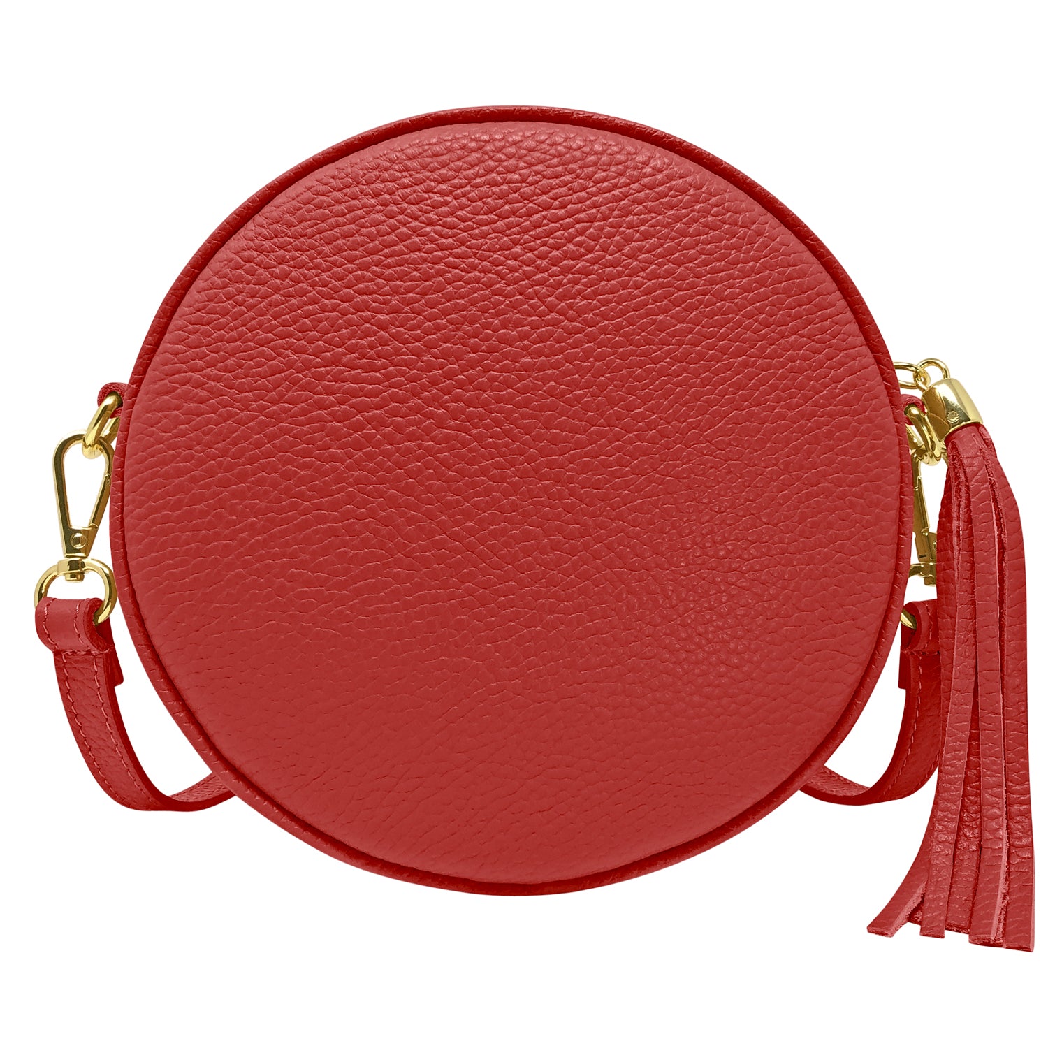 Borsa Donna a Tracolla Rotonda, In Vera Pelle, Made in Italy, Modello Dora