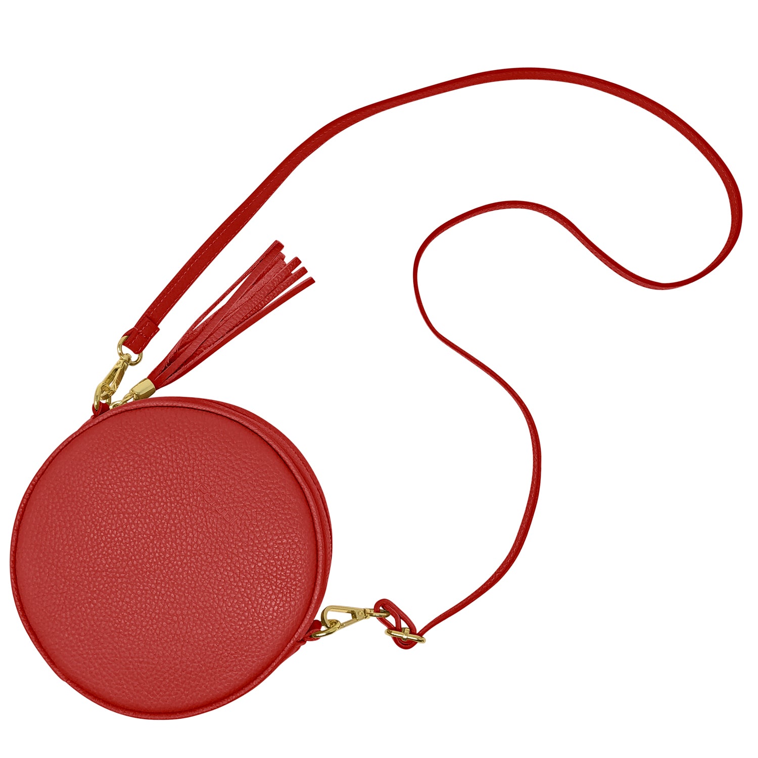 Borsa Donna a Tracolla Rotonda, In Vera Pelle, Made in Italy, Modello Dora