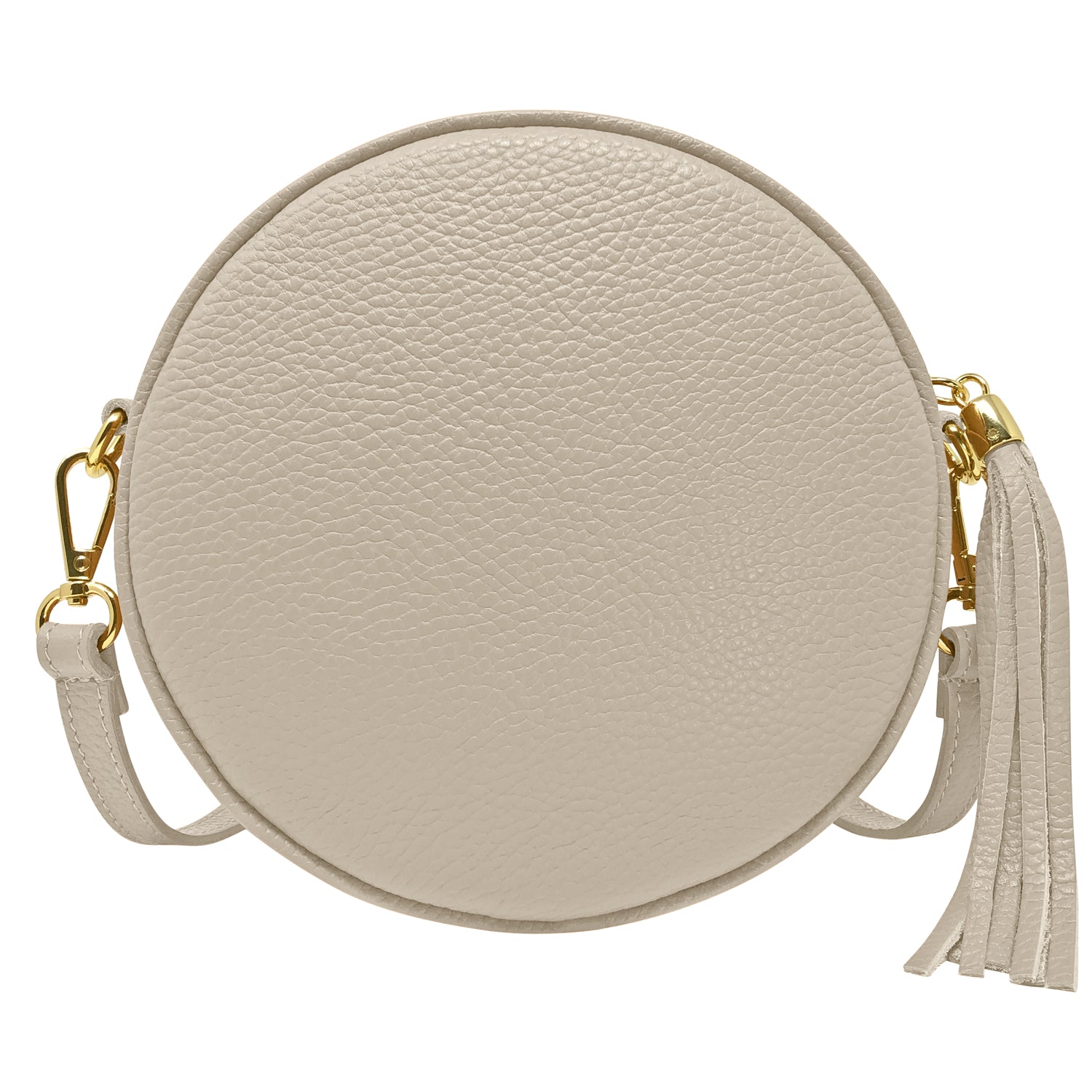 Borsa Donna a Tracolla Rotonda, In Vera Pelle, Made in Italy, Modello Dora
