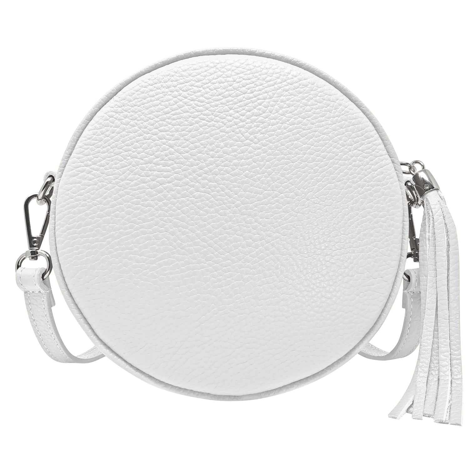 Borsa Donna a Tracolla Rotonda, In Vera Pelle, Made in Italy, Modello Dora