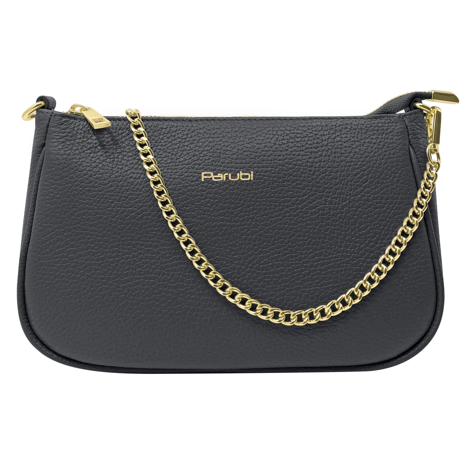 Borsa Donna a Tracolla e Spalla, In Vera Pelle, Made in Italy, Modello Isa Nero