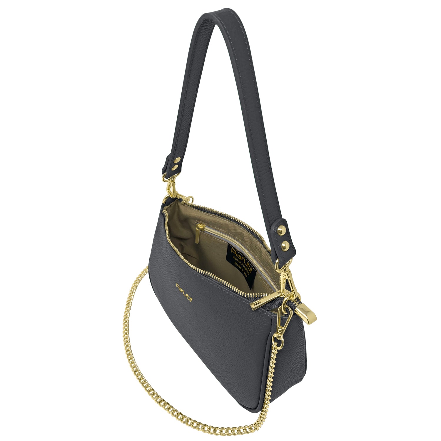 Borsa Donna a Tracolla e Spalla, In Vera Pelle, Made in Italy, Modello Isa