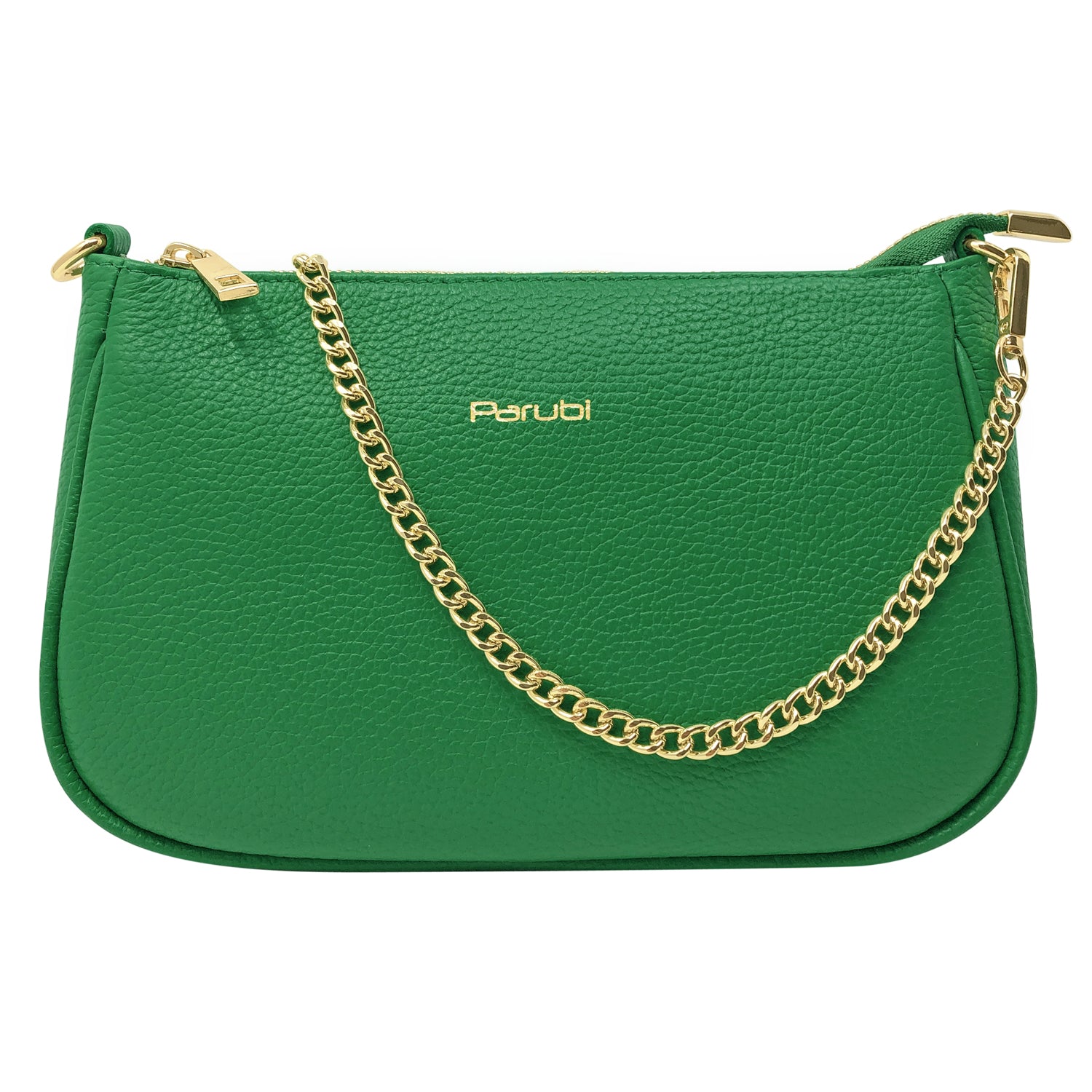 Borsa Donna a Tracolla e Spalla, In Vera Pelle, Made in Italy, Modello Isa Verde Bottiglia