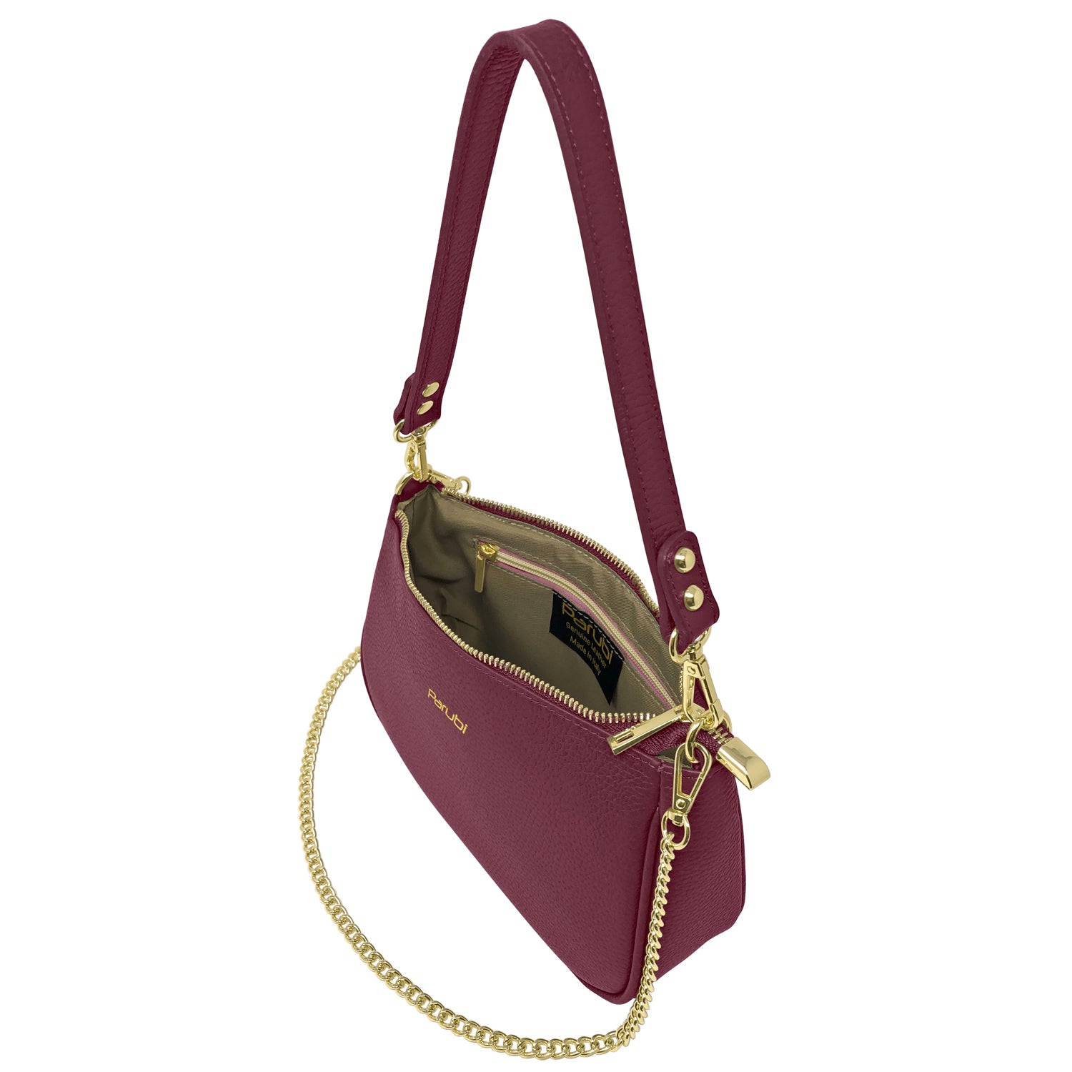 Borsa Donna a Tracolla e Spalla, In Vera Pelle, Made in Italy, Modello Isa