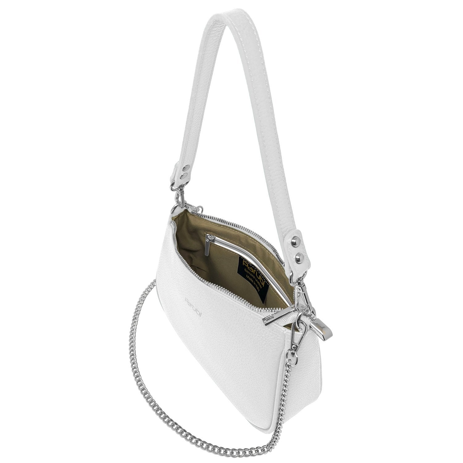 Borsa Donna a Tracolla e Spalla, In Vera Pelle, Made in Italy, Modello Isa
