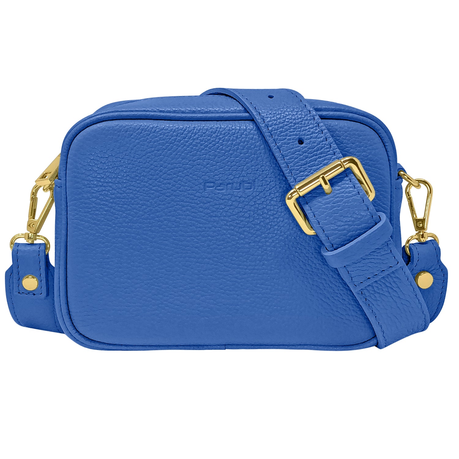 Borsa Donna a Tracolla, In Vera Pelle, Made in Italy, Modello Ginevra Bluette