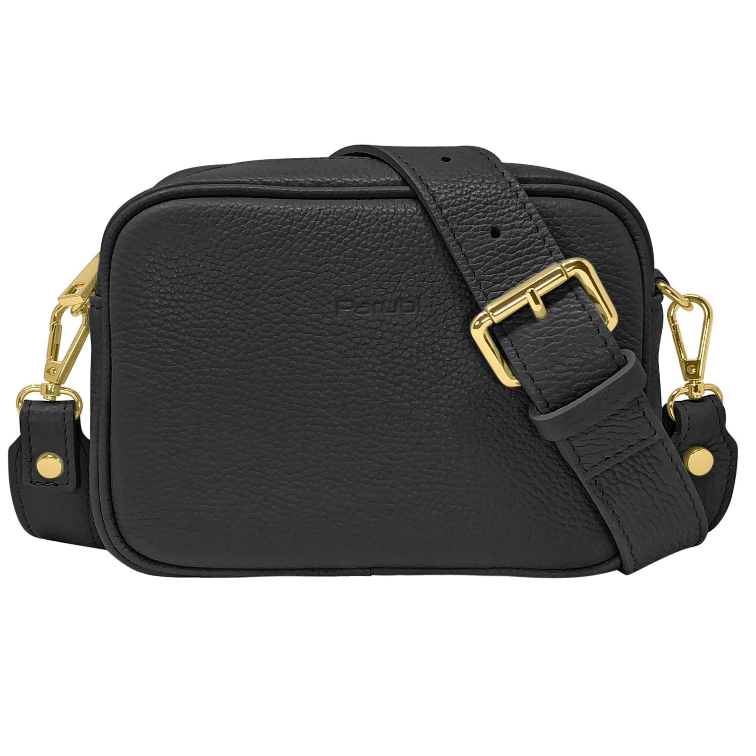 Borsa Donna a Tracolla, In Vera Pelle, Made in Italy, Modello Ginevra Nero