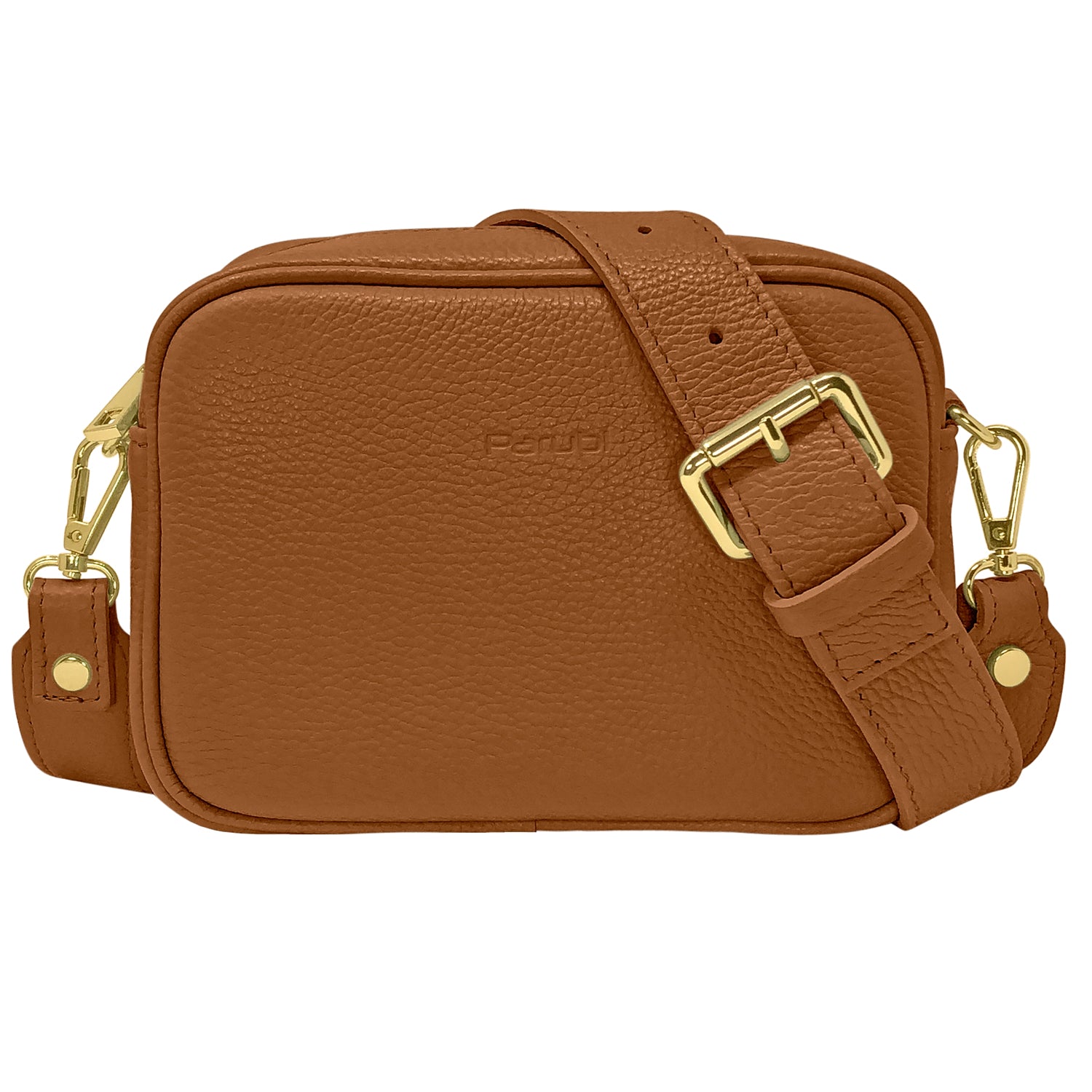 Borsa Donna a Tracolla, In Vera Pelle, Made in Italy, Modello Ginevra Marrone Chiaro