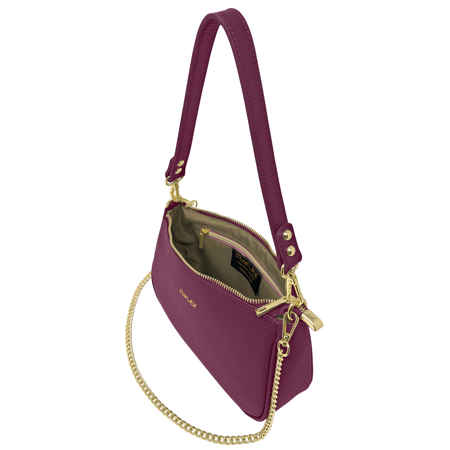 Borsa Donna a Tracolla e Spalla, In Vera Pelle, Made in Italy, Modello Isa