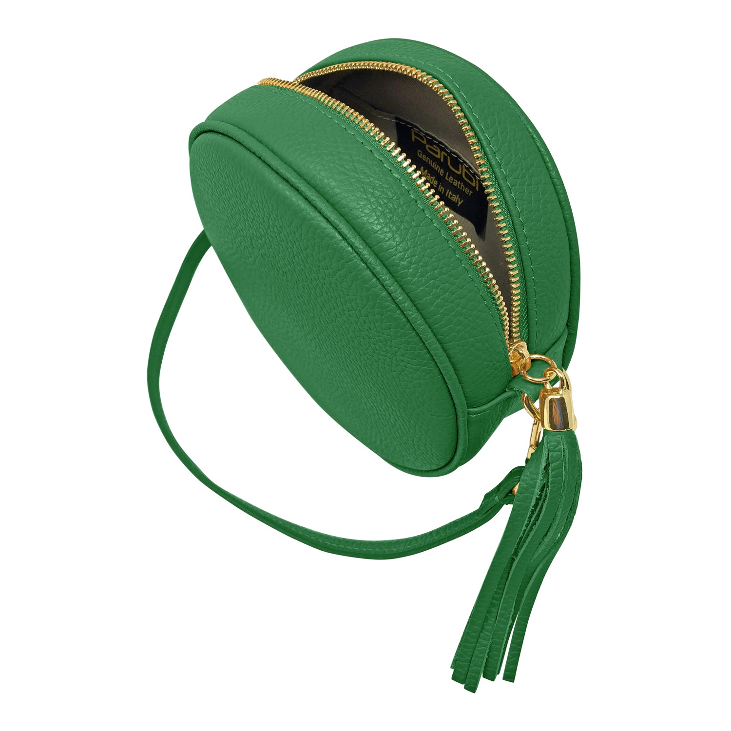 Borsa Donna a Tracolla Rotonda, In Vera Pelle, Made in Italy, Modello Dora