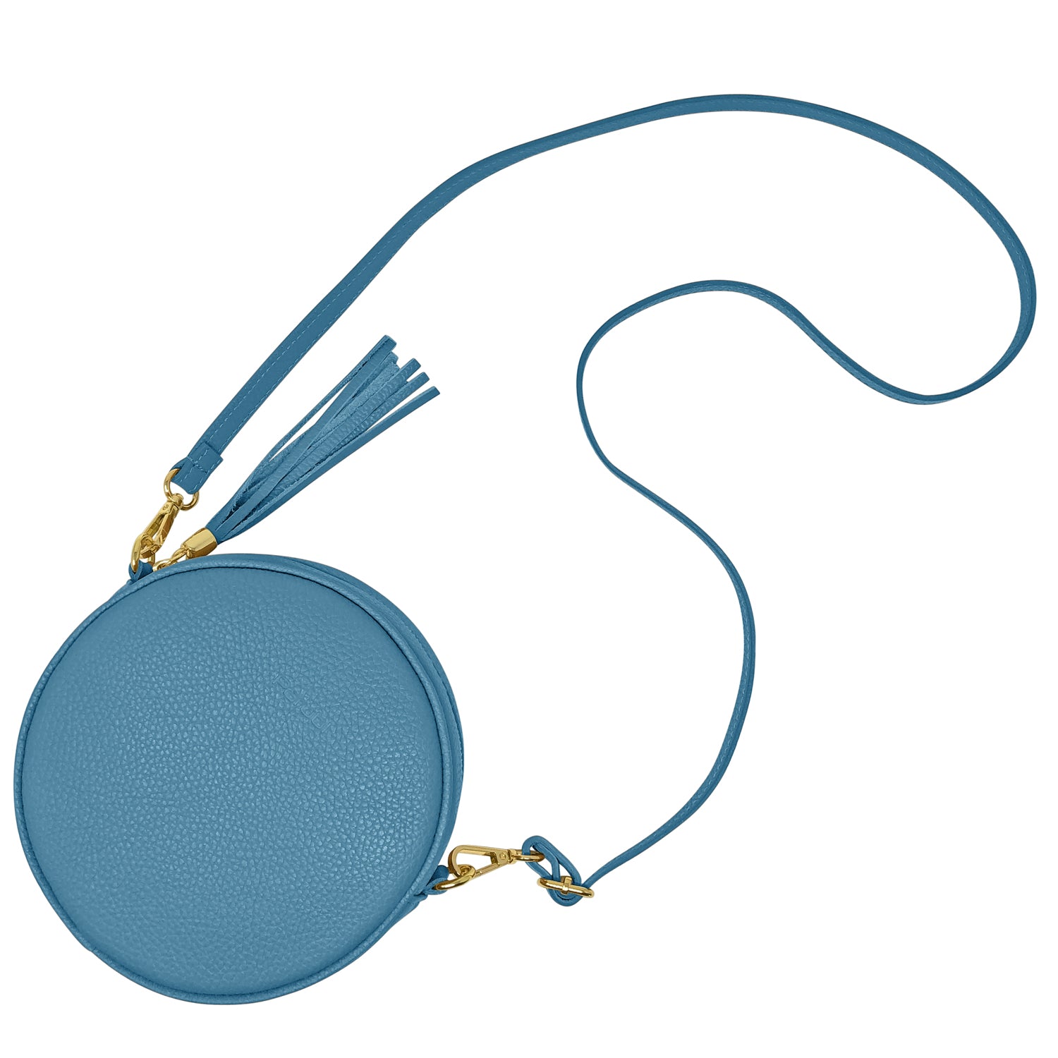 Borsa Donna a Tracolla Rotonda, In Vera Pelle, Made in Italy, Modello Dora
