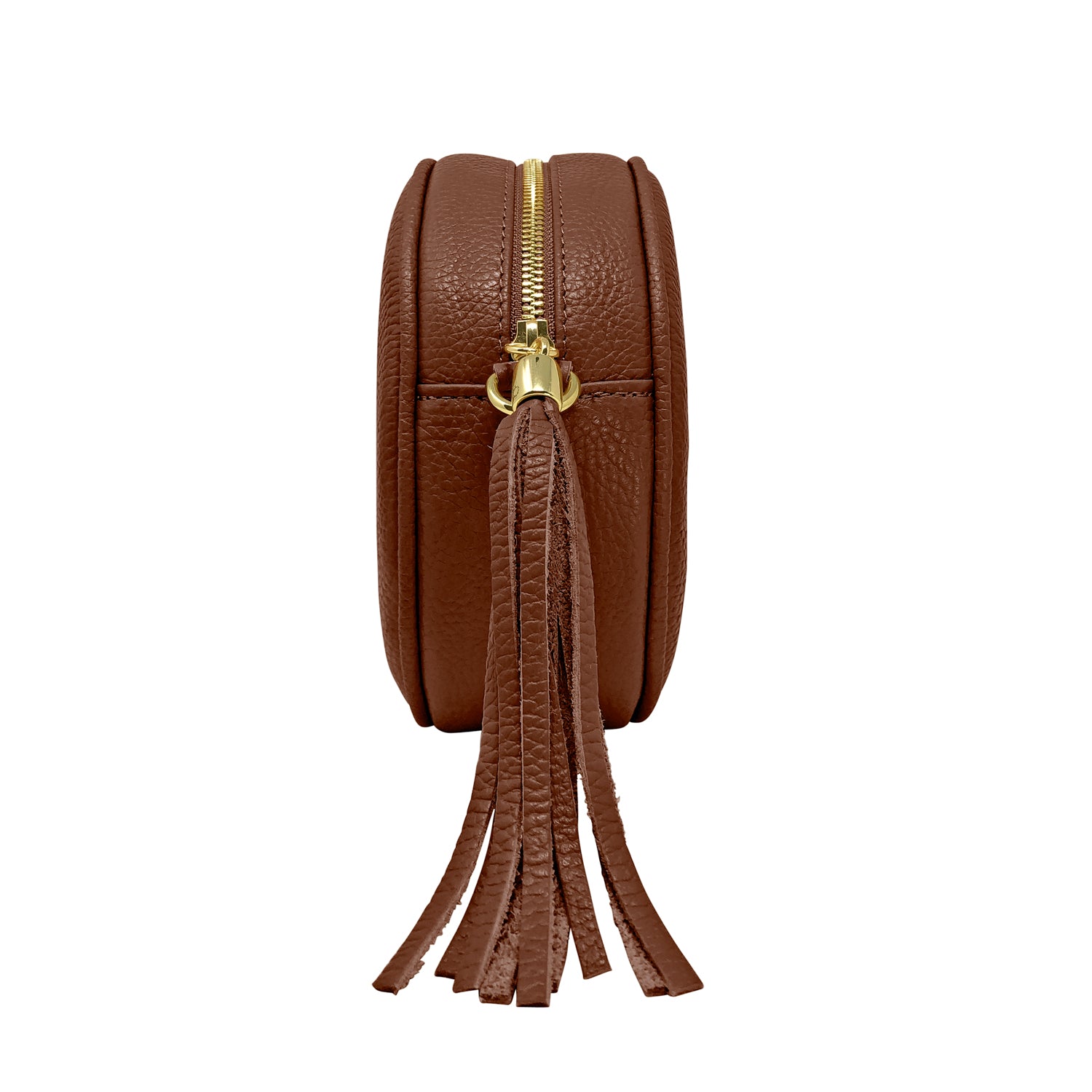 Borsa Donna a Tracolla Rotonda, In Vera Pelle, Made in Italy, Modello Dora