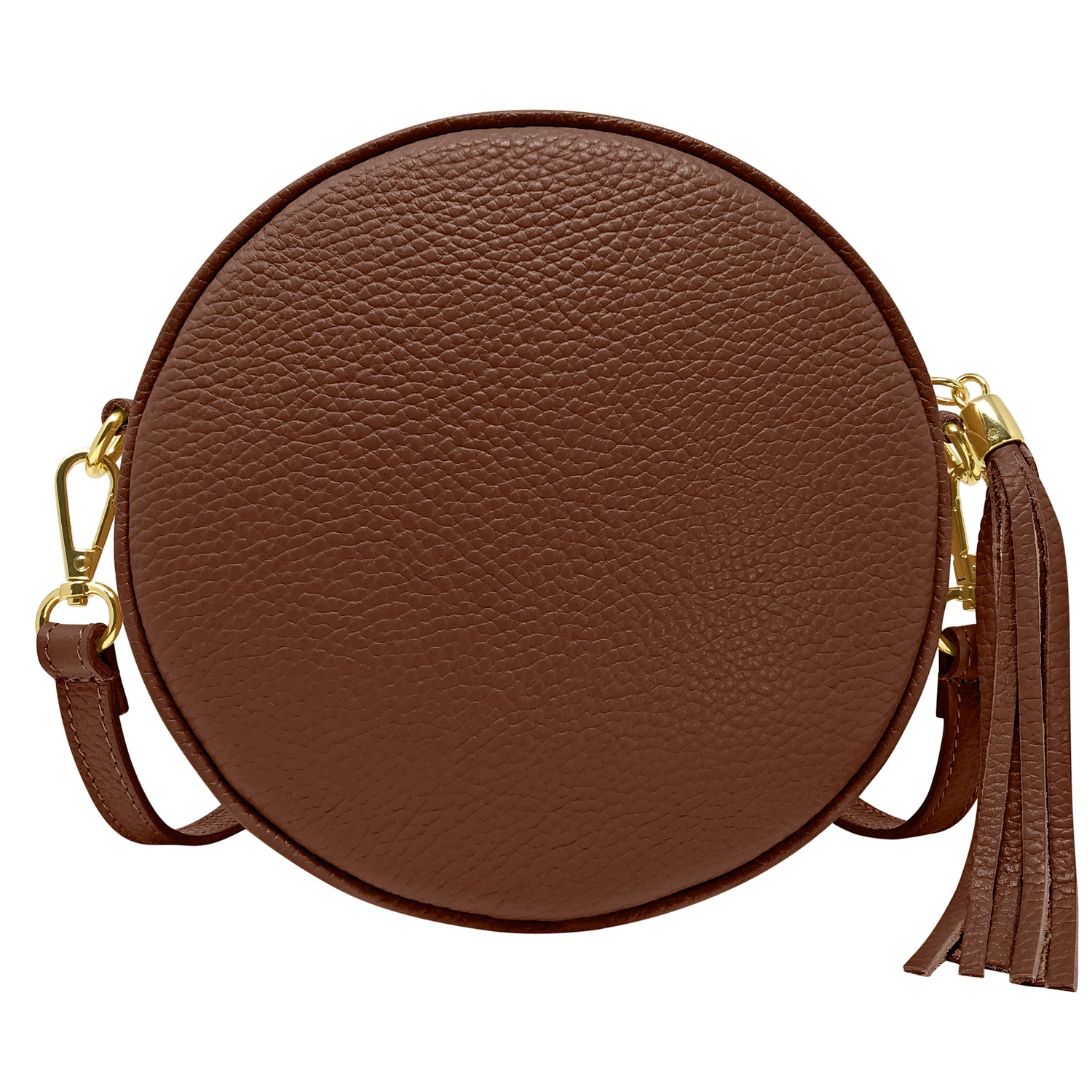 Borsa Donna a Tracolla Rotonda, In Vera Pelle, Made in Italy, Modello Dora