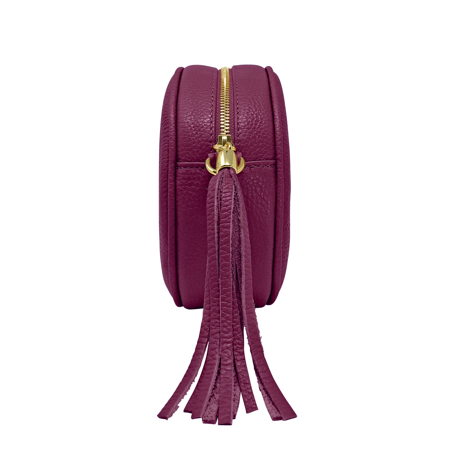 Borsa Donna a Tracolla Rotonda, In Vera Pelle, Made in Italy, Modello Dora