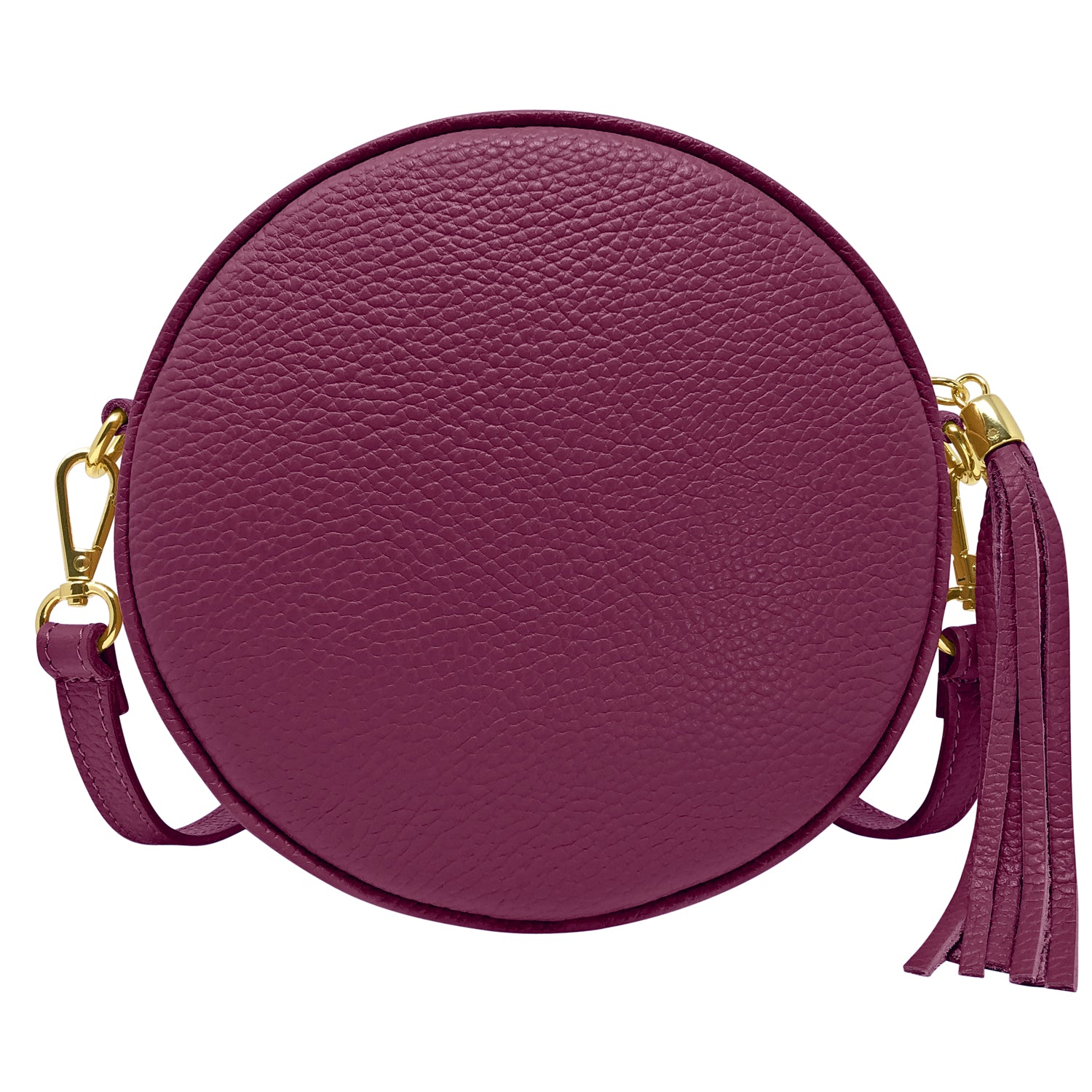 Borsa Donna a Tracolla Rotonda, In Vera Pelle, Made in Italy, Modello Dora