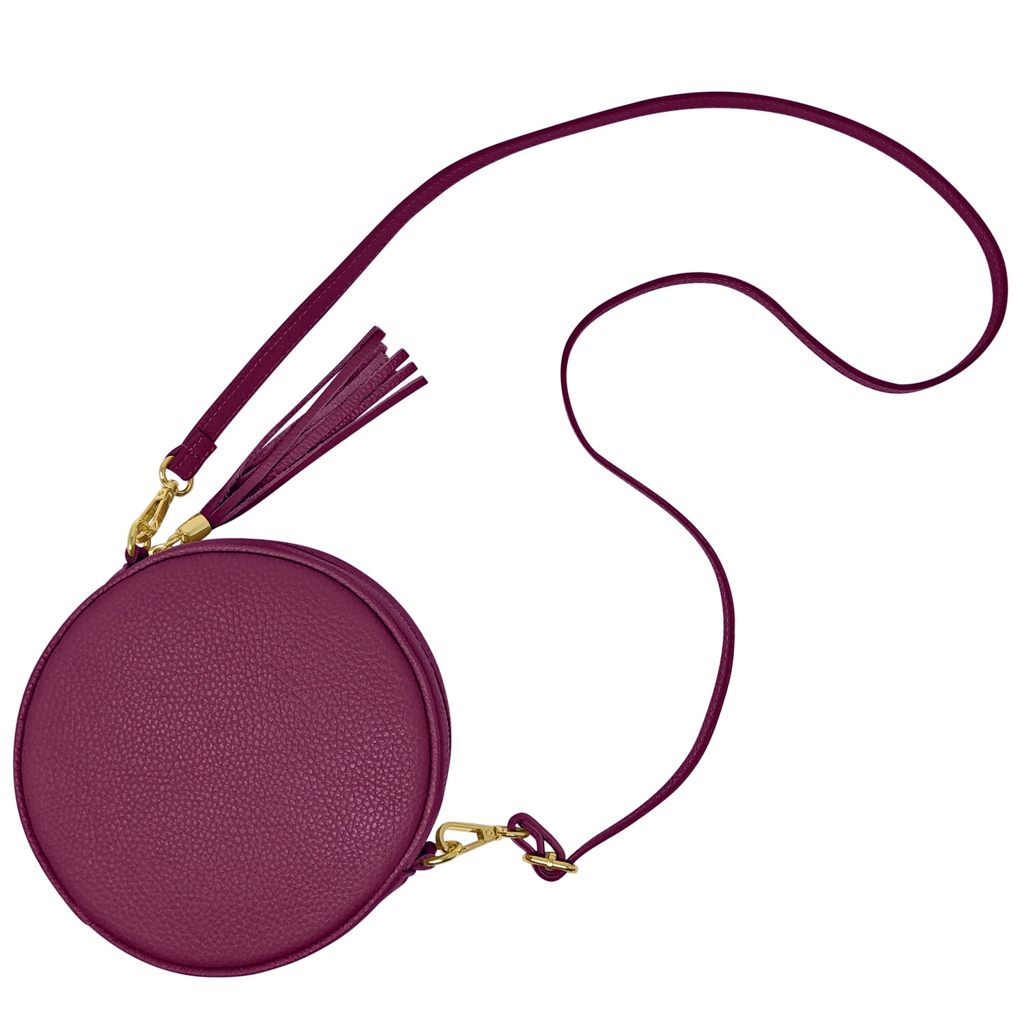 Borsa Donna a Tracolla Rotonda, In Vera Pelle, Made in Italy, Modello Dora