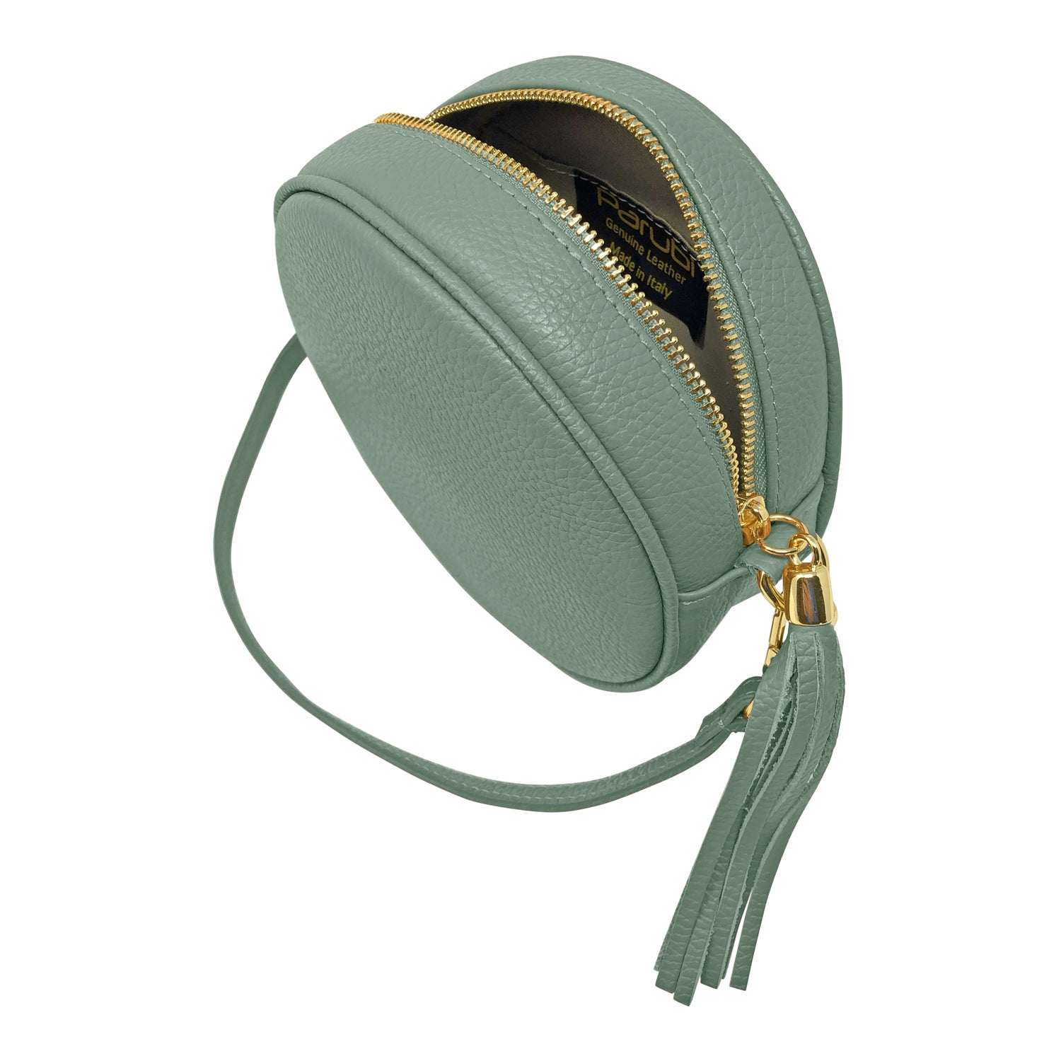 Borsa Donna a Tracolla Rotonda, In Vera Pelle, Made in Italy, Modello Dora