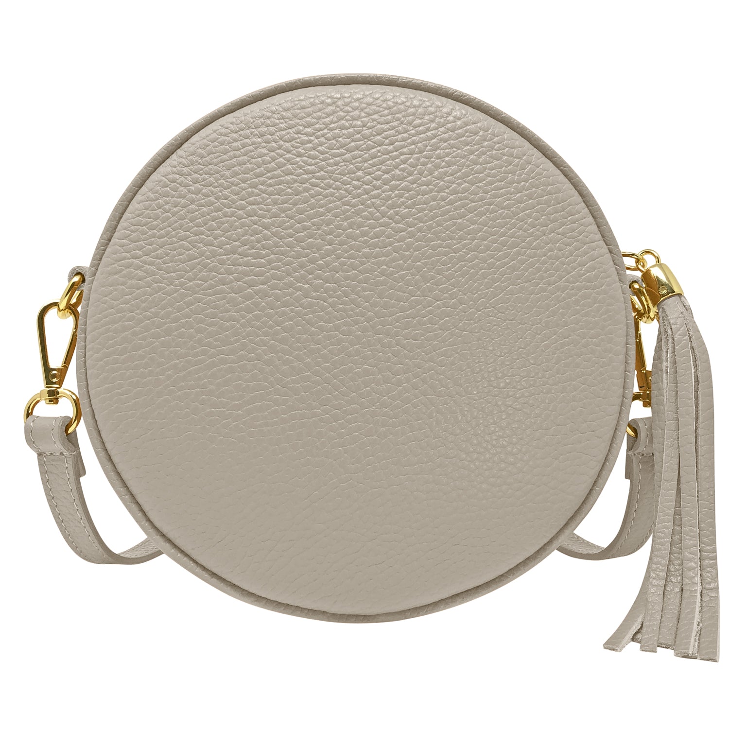 Borsa Donna a Tracolla Rotonda, In Vera Pelle, Made in Italy, Modello Dora