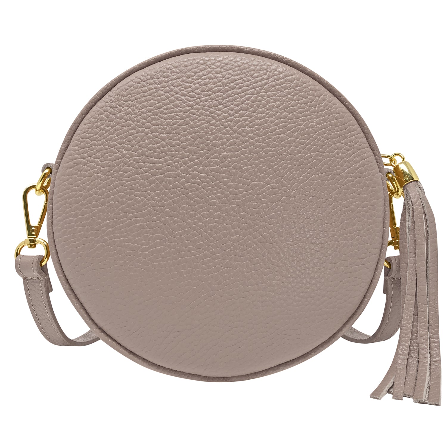Borsa Donna a Tracolla Rotonda, In Vera Pelle, Made in Italy, Modello Dora