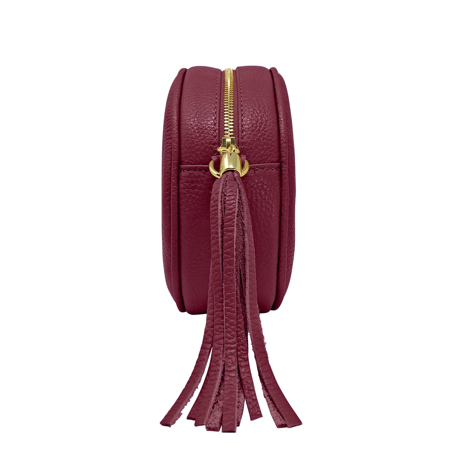Borsa Donna a Tracolla Rotonda, In Vera Pelle, Made in Italy, Modello Dora