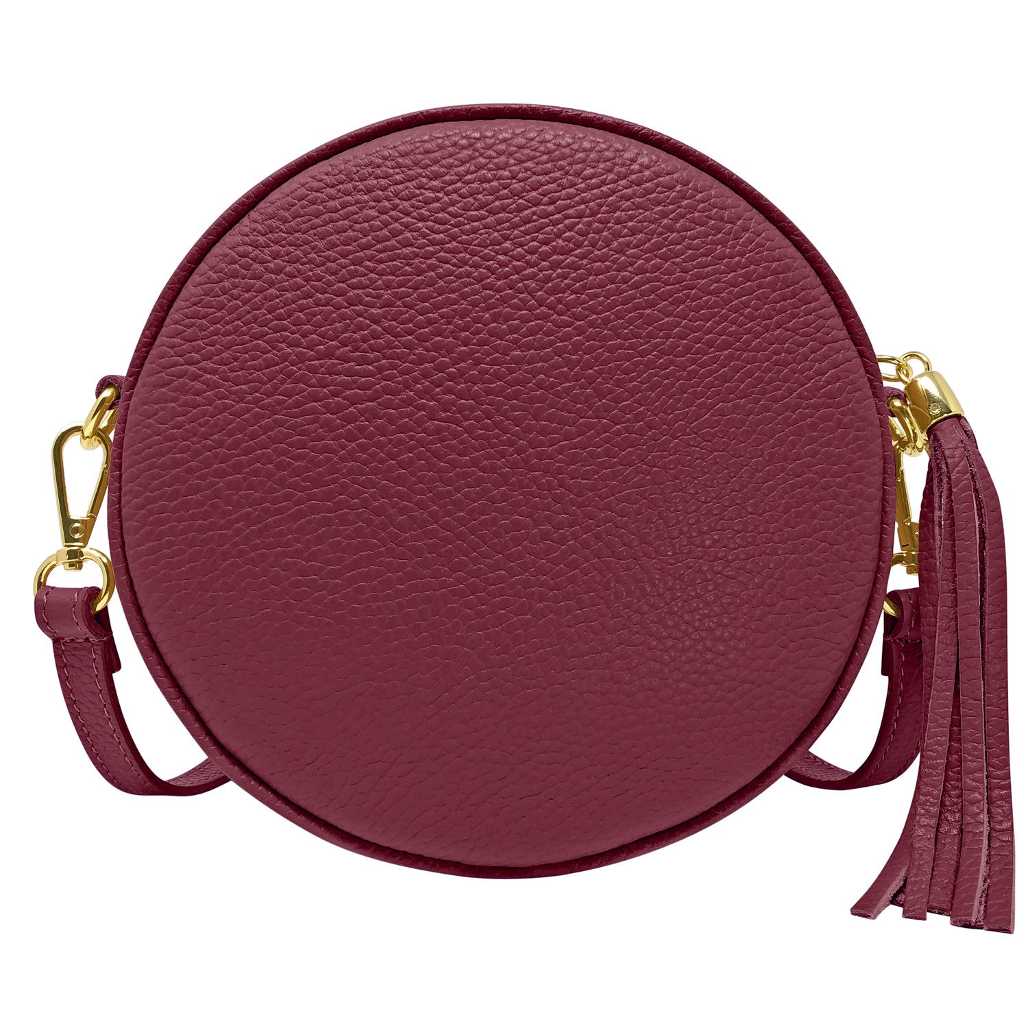 Borsa Donna a Tracolla Rotonda, In Vera Pelle, Made in Italy, Modello Dora