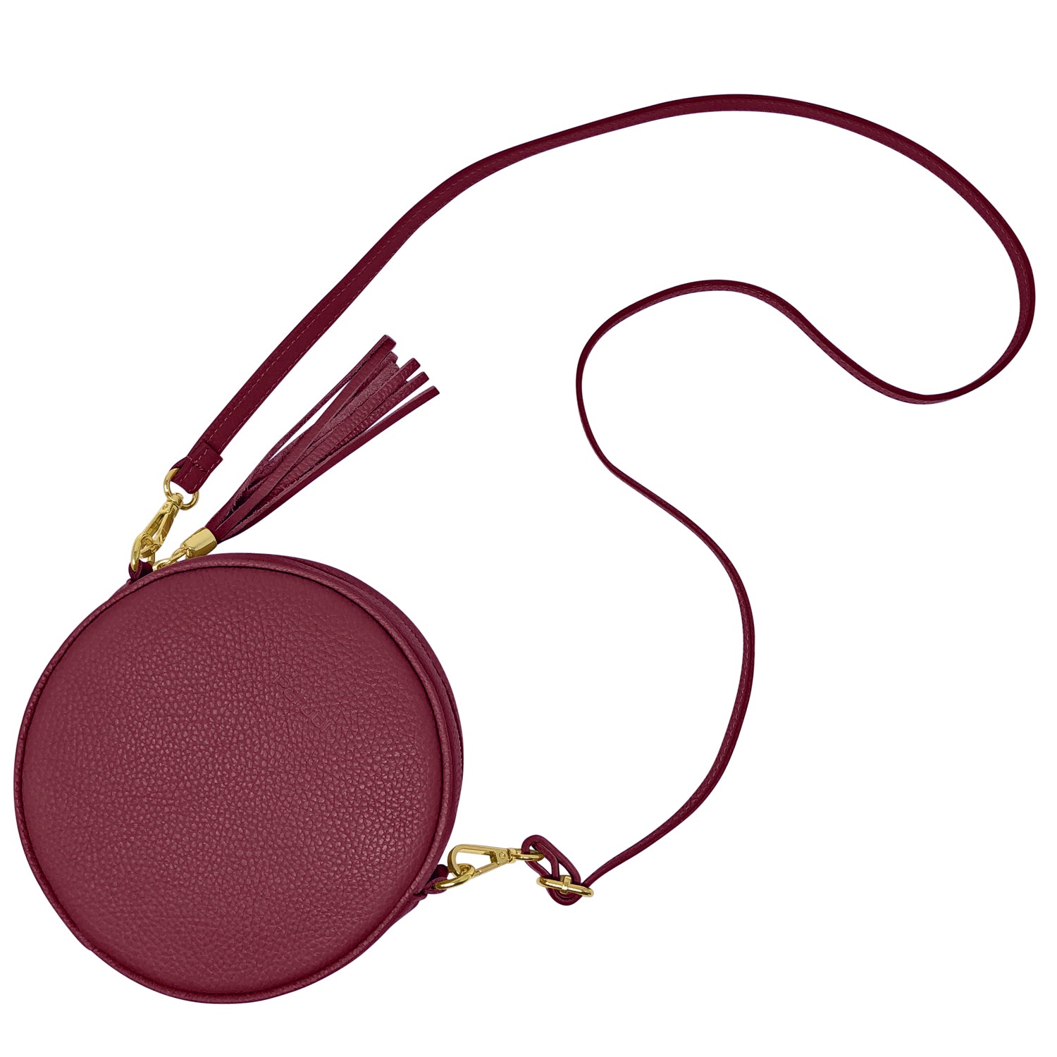 Borsa Donna a Tracolla Rotonda, In Vera Pelle, Made in Italy, Modello Dora