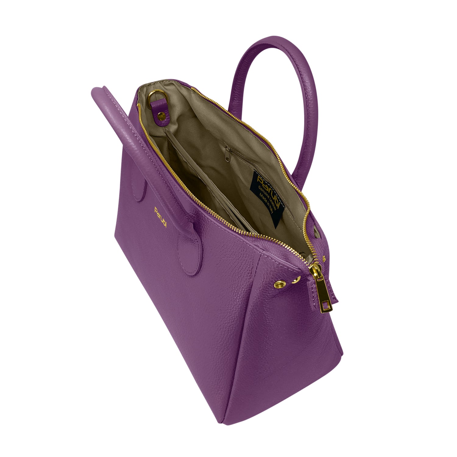 Borsa Donna a Mano con Tracolla, In Vera Pelle Morbida, Made in Italy, Modello Ada