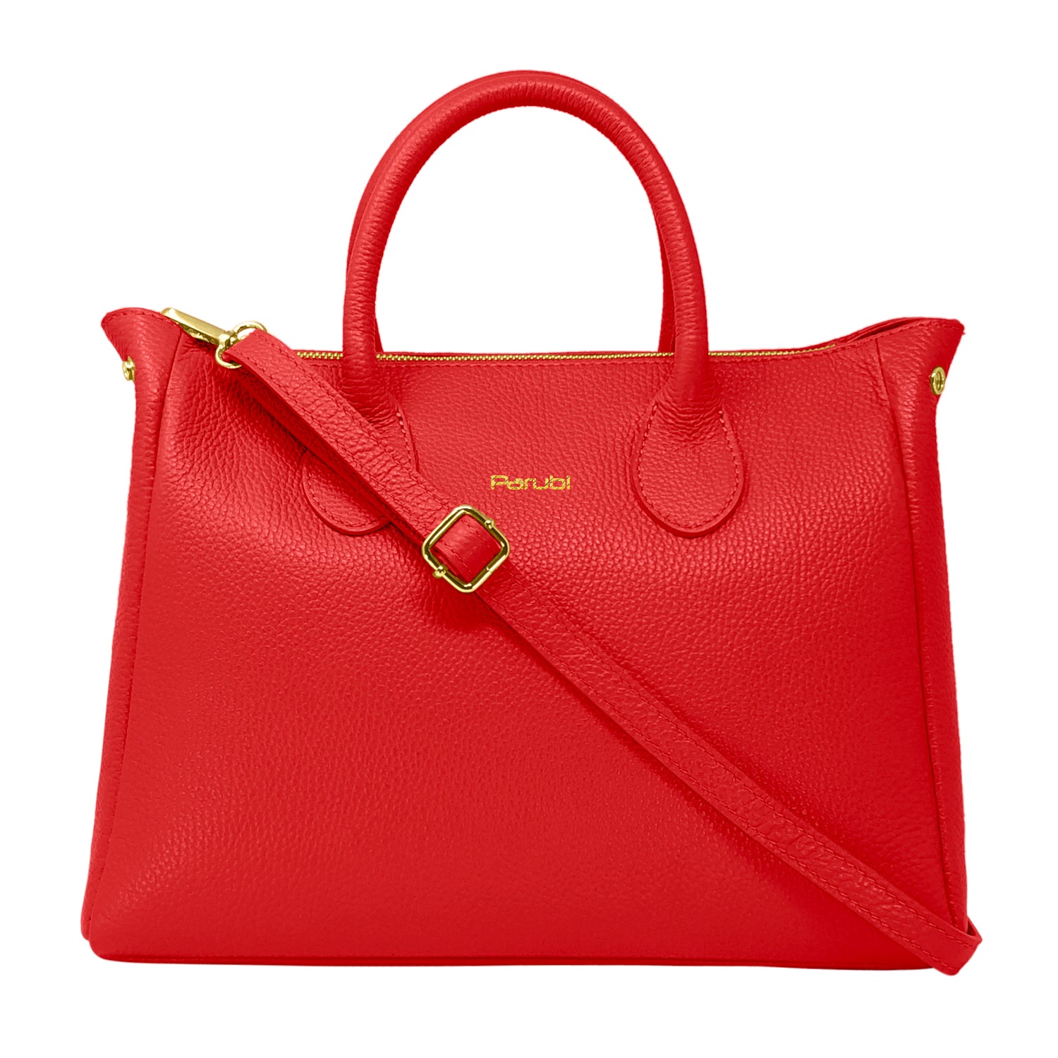 Borsa Donna a Mano con Tracolla, In Vera Pelle Morbida, Made in Italy, Modello Ada