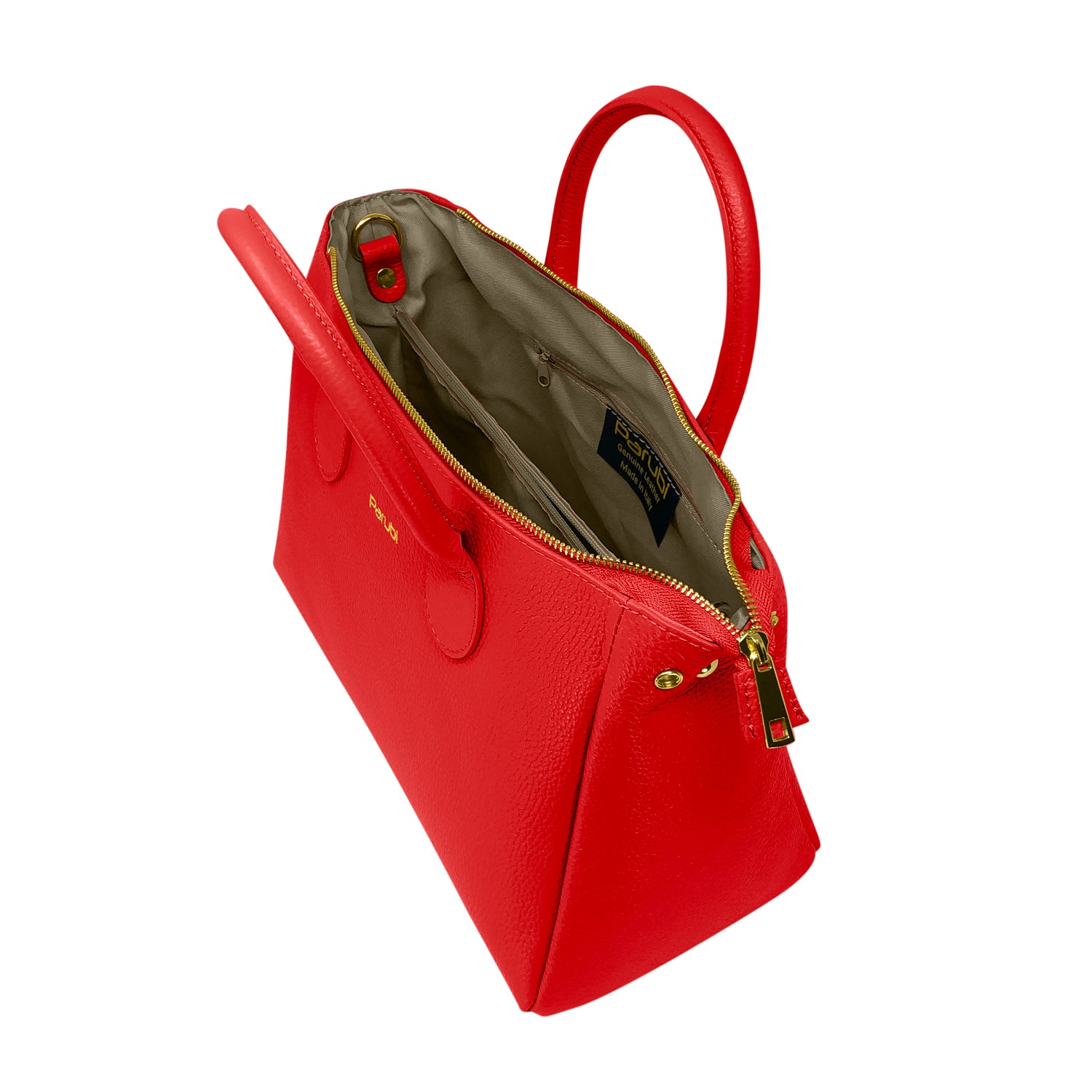 Borsa Donna a Mano con Tracolla, In Vera Pelle Morbida, Made in Italy, Modello Ada