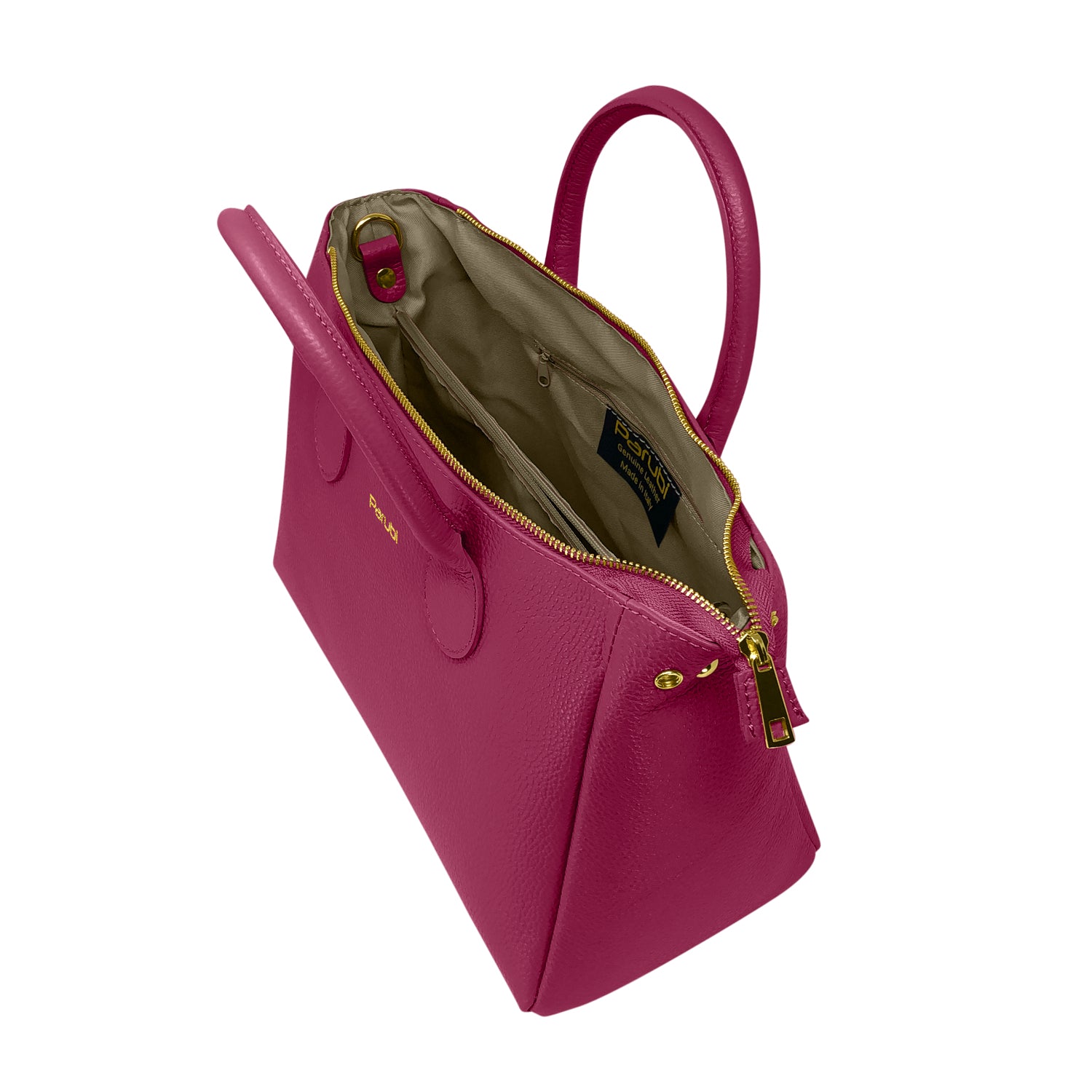 Borsa Donna a Mano con Tracolla, In Vera Pelle Morbida, Made in Italy, Modello Ada