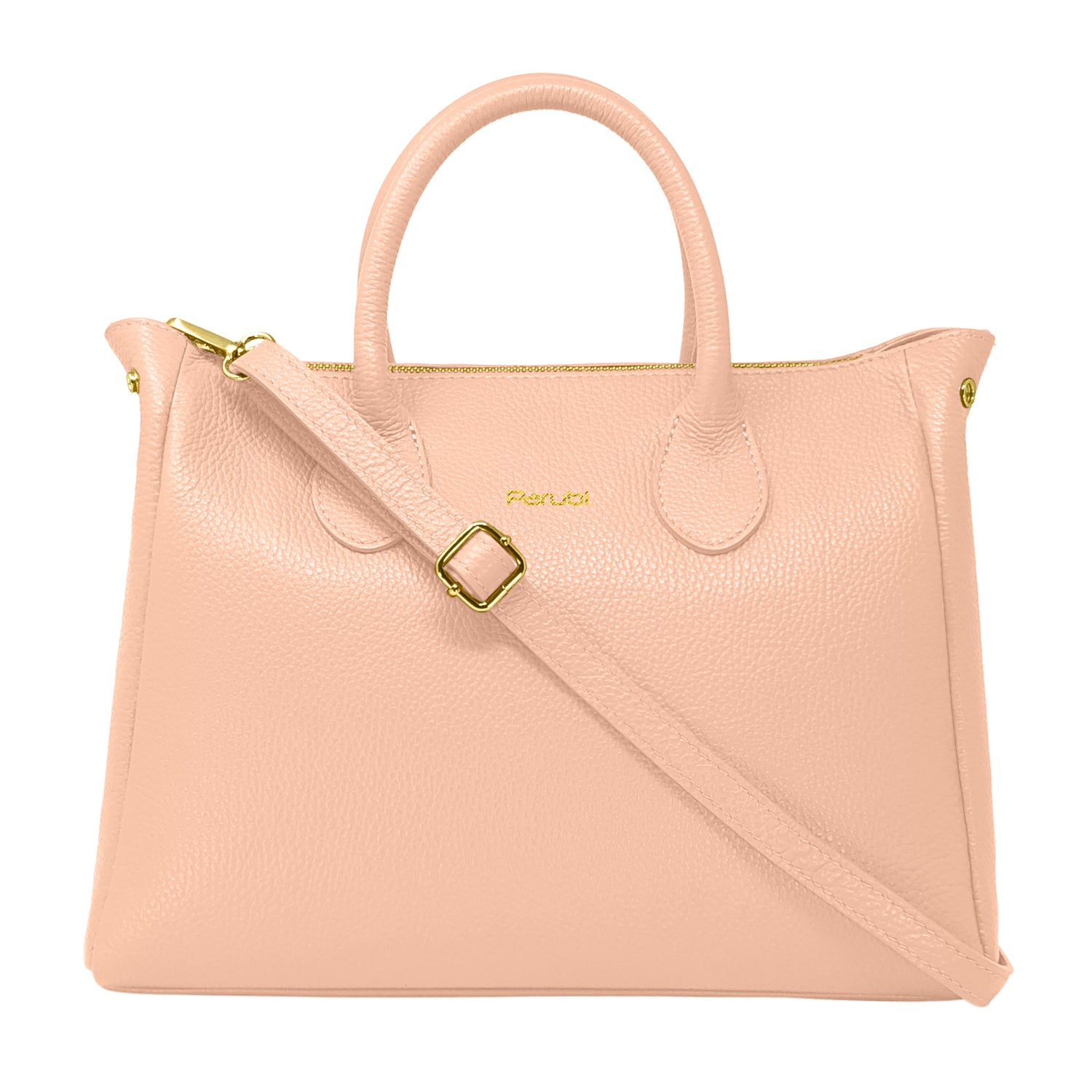 Borsa Donna a Mano con Tracolla, In Vera Pelle Morbida, Made in Italy, Modello Ada