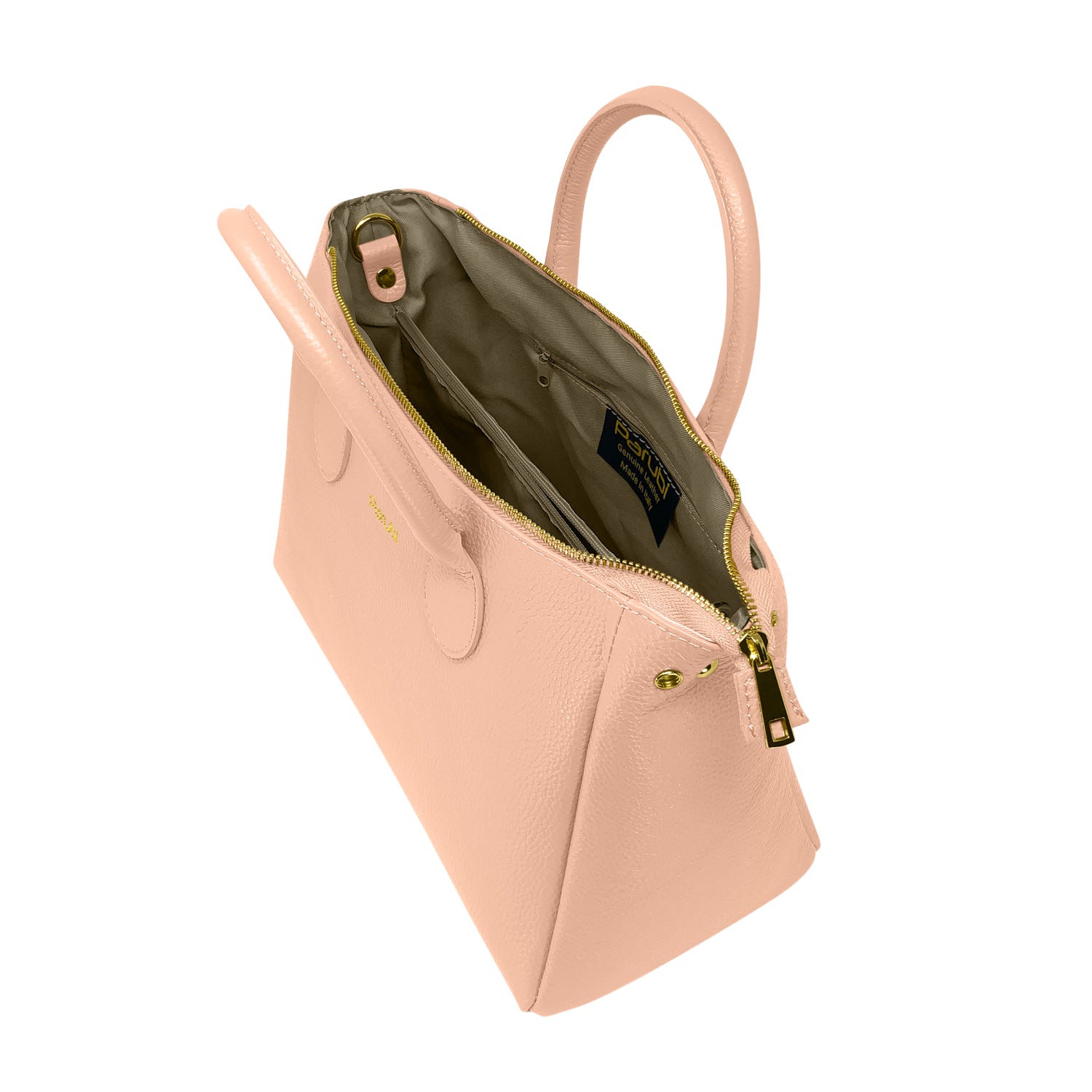 Borsa Donna a Mano con Tracolla, In Vera Pelle Morbida, Made in Italy, Modello Ada