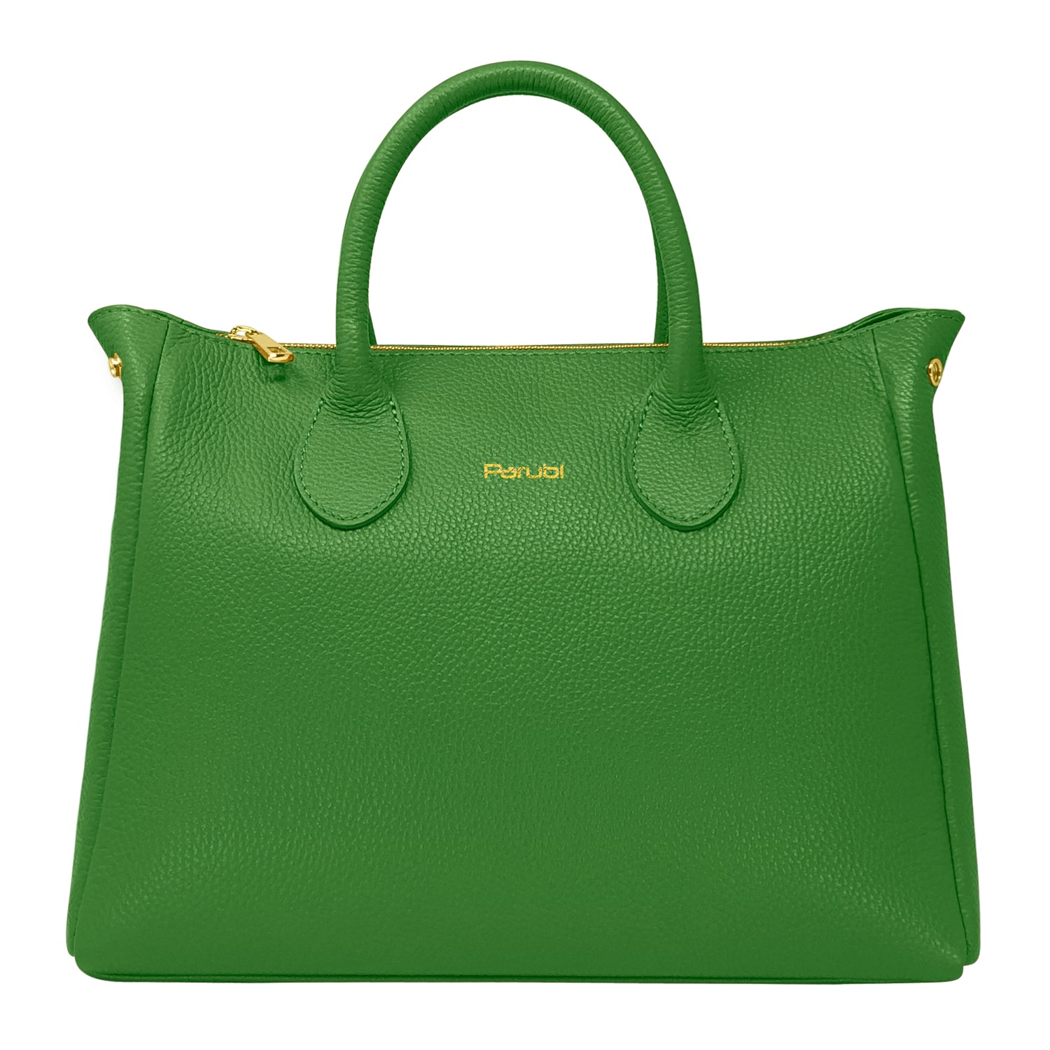 Borsa Donna a Mano con Tracolla, In Vera Pelle Morbida, Made in Italy, Modello Ada Verde Bottiglia