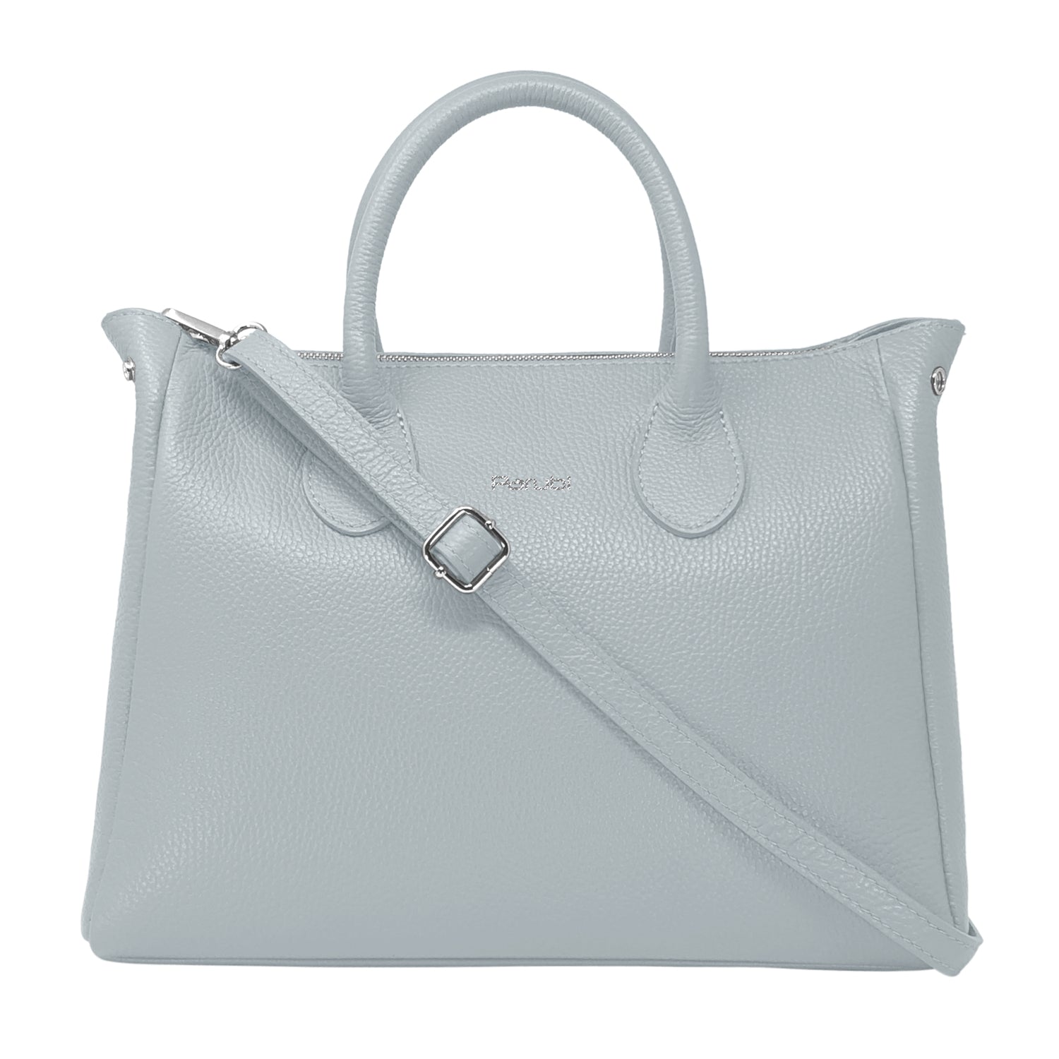 Borsa Donna a Mano con Tracolla, In Vera Pelle Morbida, Made in Italy, Modello Ada