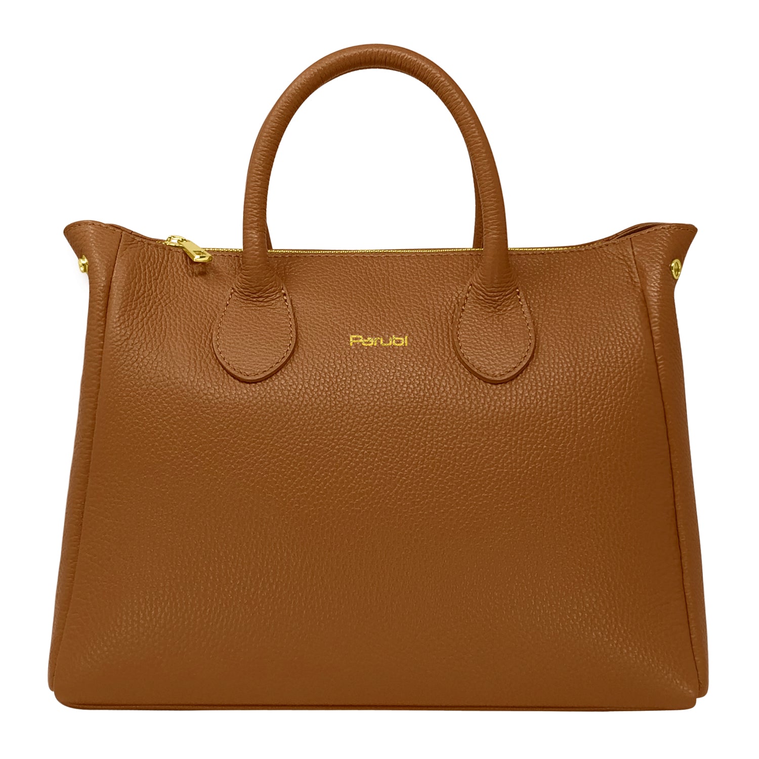 Borsa Donna a Mano con Tracolla, In Vera Pelle Morbida, Made in Italy, Modello Ada Marrone Chiaro