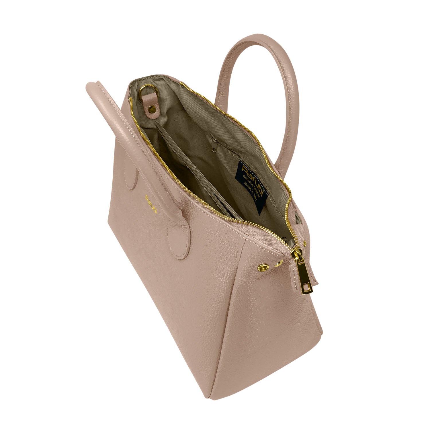 Borsa Donna a Mano con Tracolla, In Vera Pelle Morbida, Made in Italy, Modello Ada