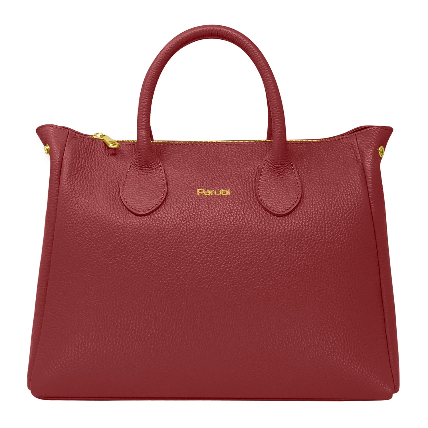 Borsa Donna a Mano con Tracolla, In Vera Pelle Morbida, Made in Italy, Modello Ada Bordeaux