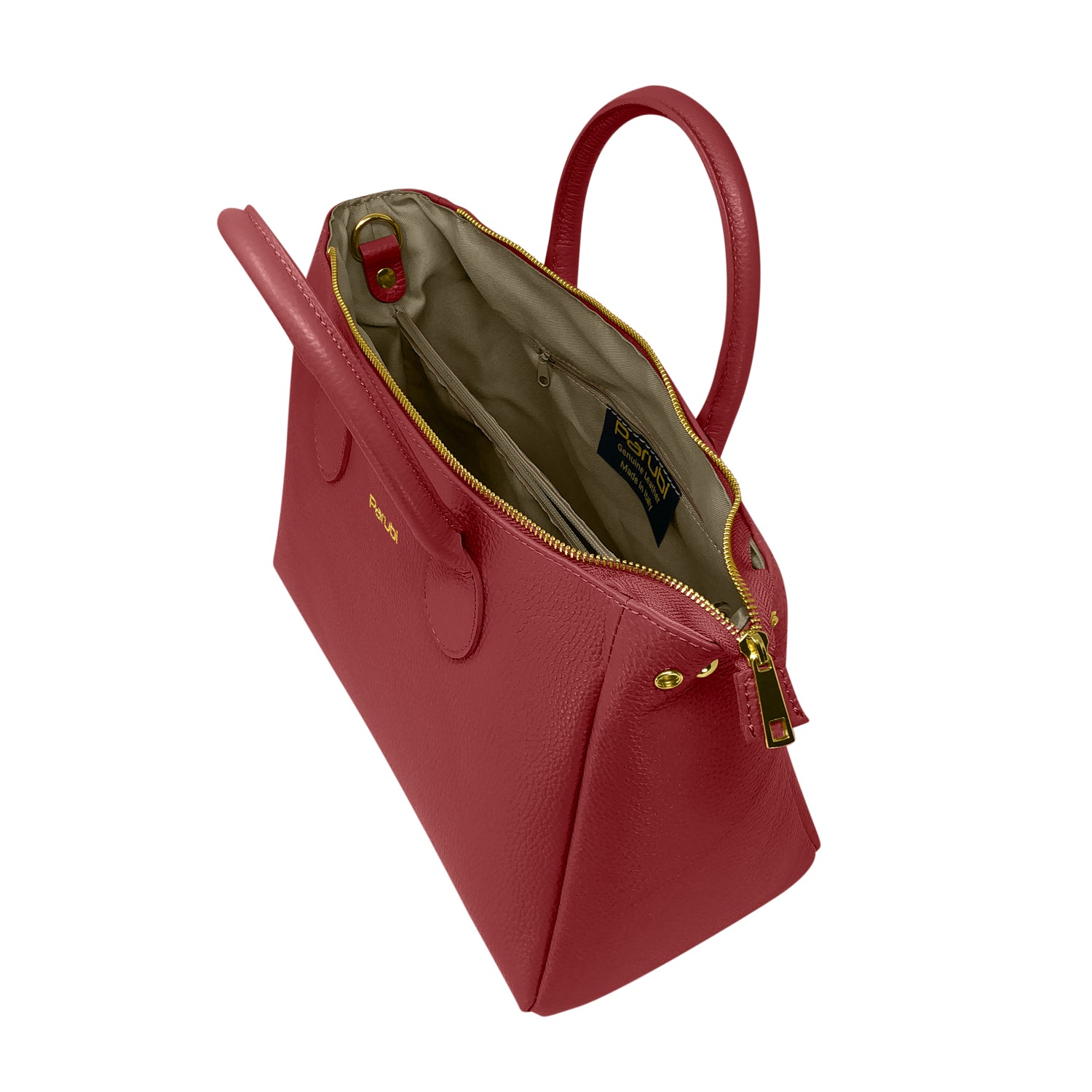 Borsa Donna a Mano con Tracolla, In Vera Pelle Morbida, Made in Italy, Modello Ada