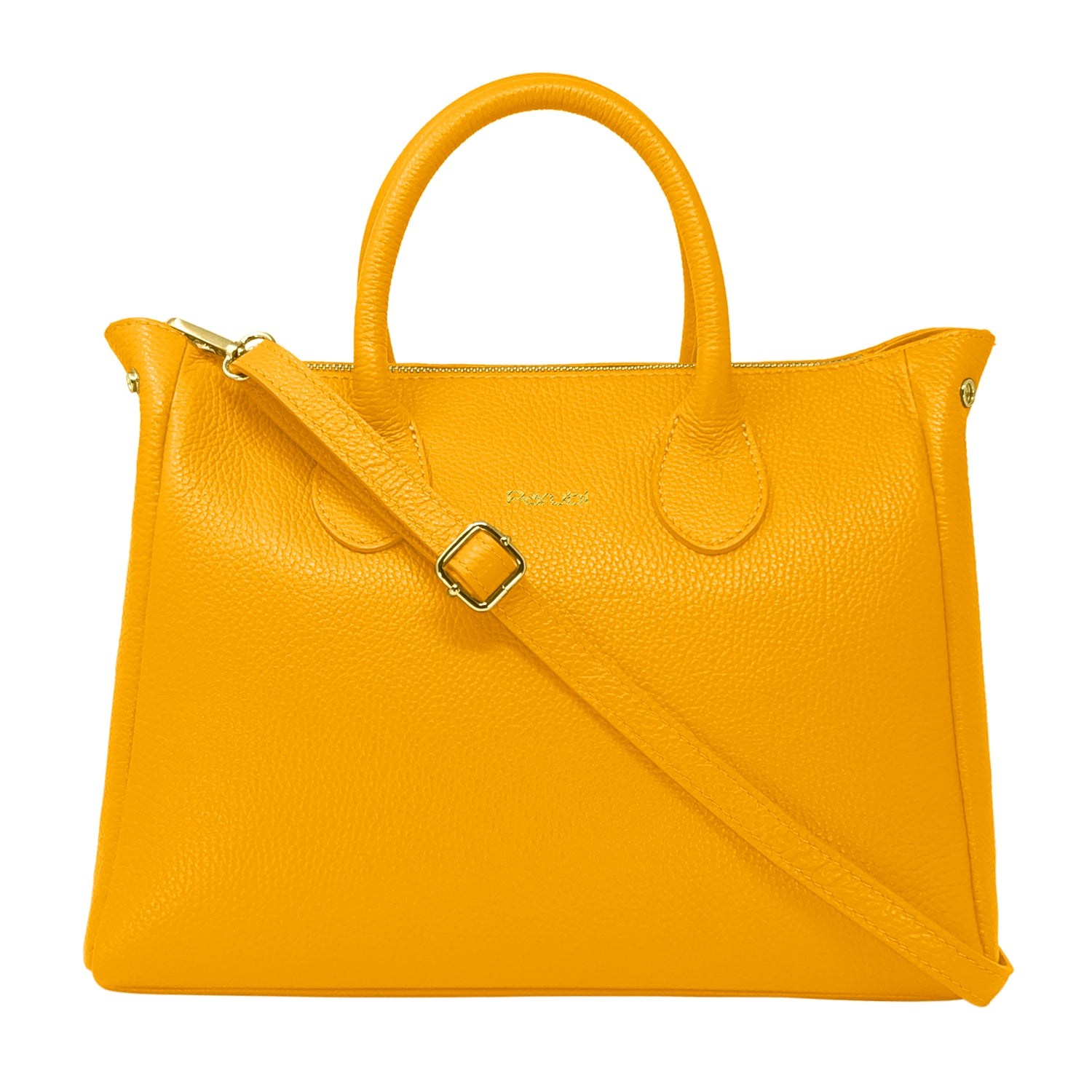Borsa Donna a Mano con Tracolla, In Vera Pelle Morbida, Made in Italy, Modello Ada