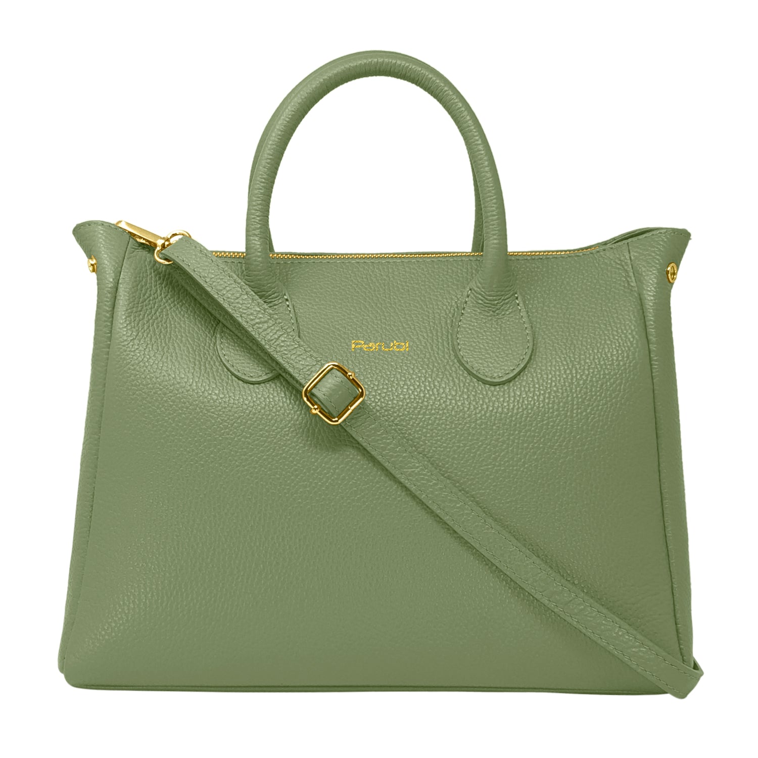 Borsa Donna a Mano con Tracolla, In Vera Pelle Morbida, Made in Italy, Modello Ada