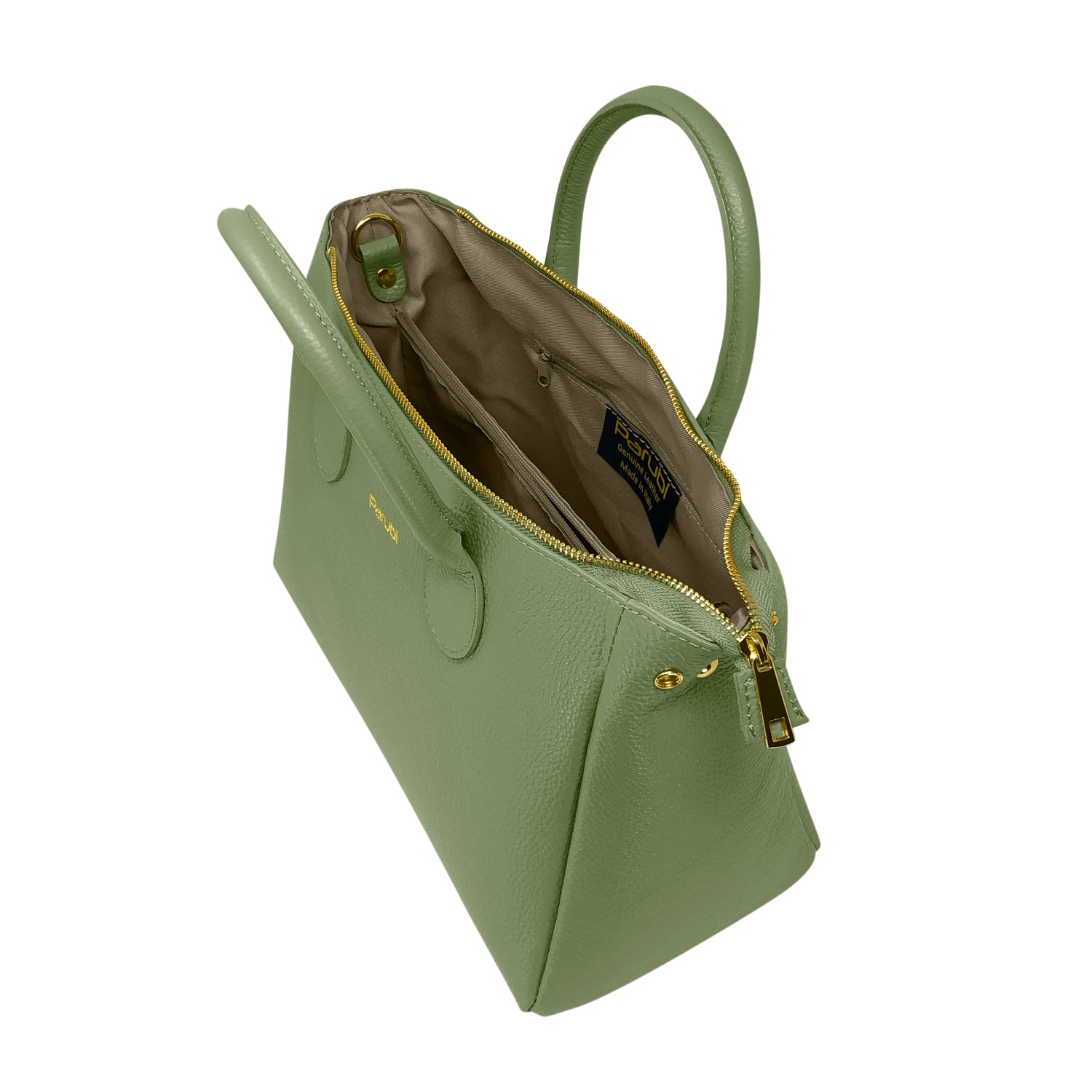 Borsa Donna a Mano con Tracolla, In Vera Pelle Morbida, Made in Italy, Modello Ada