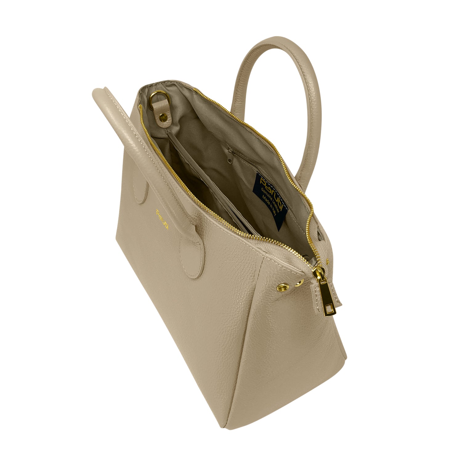 Borsa Donna a Mano con Tracolla, In Vera Pelle Morbida, Made in Italy, Modello Ada