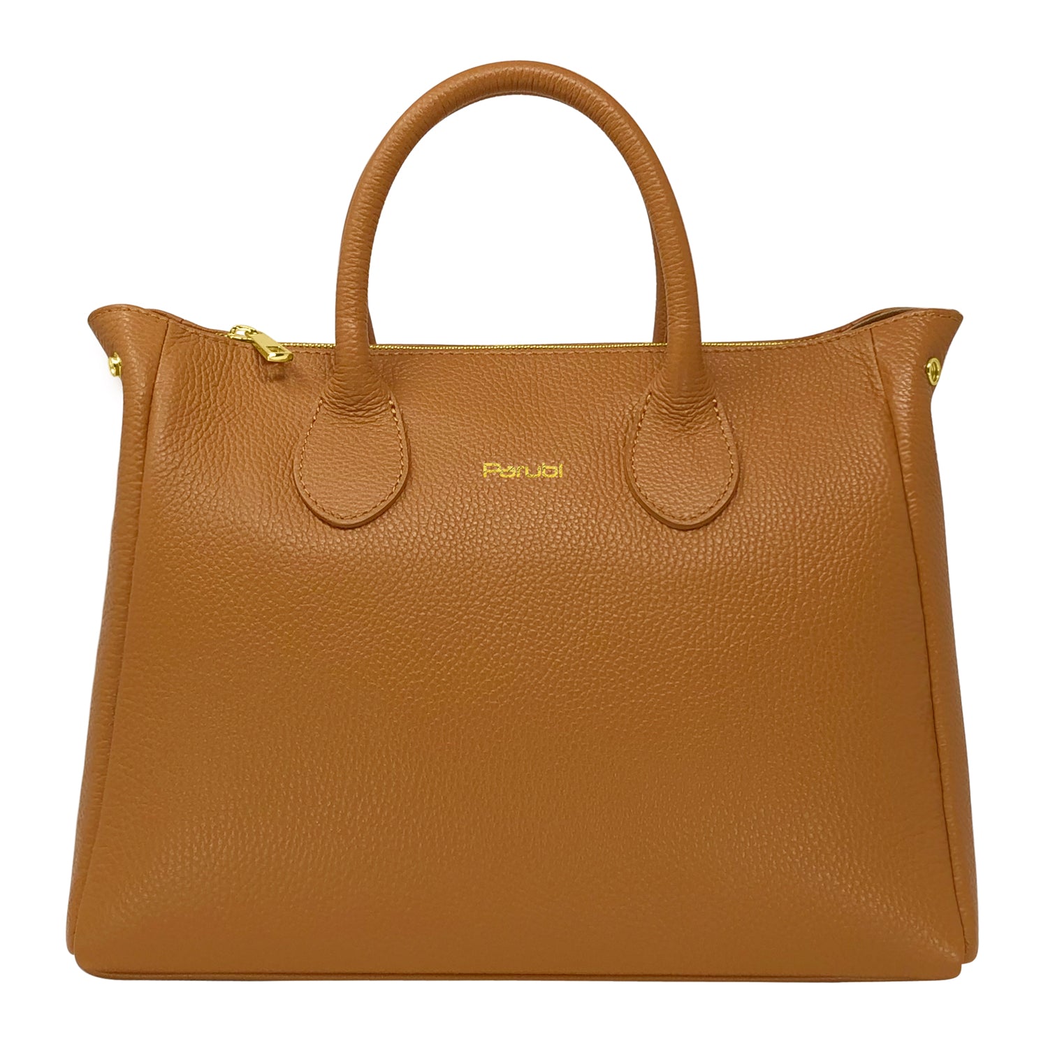 Borsa Donna a Mano con Tracolla, In Vera Pelle Morbida, Made in Italy, Modello Ada Cuoio