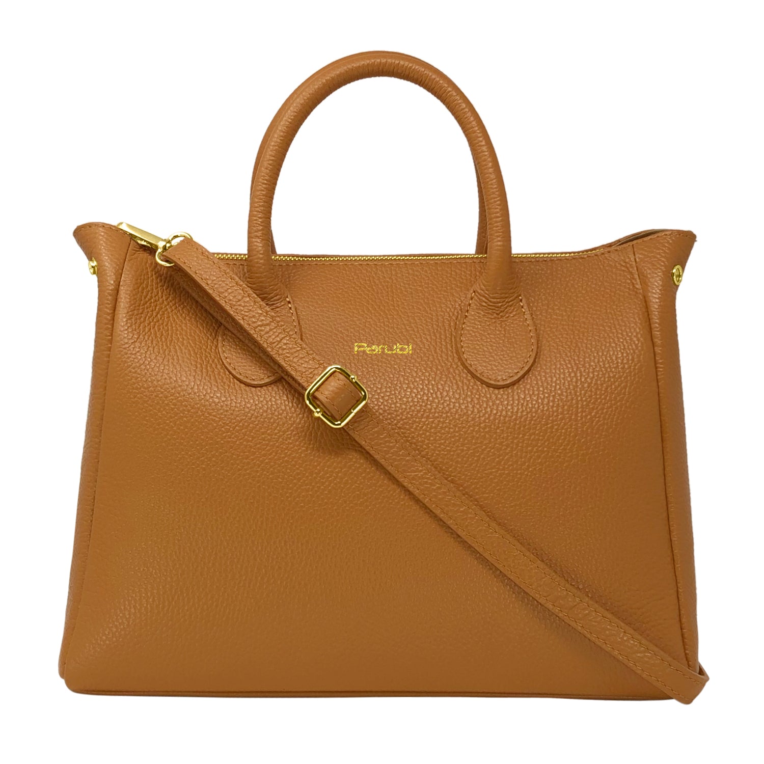 Borsa Donna a Mano con Tracolla, In Vera Pelle Morbida, Made in Italy, Modello Ada