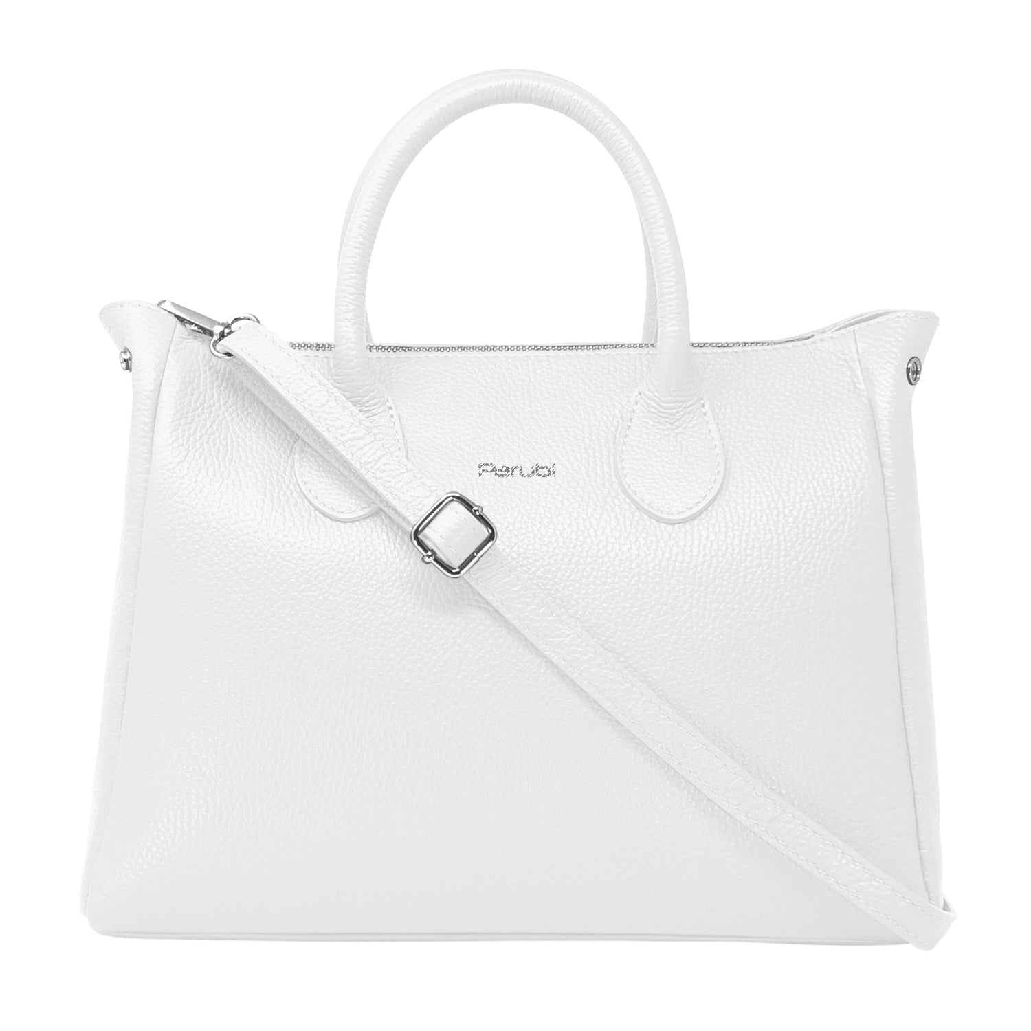 Borsa Donna a Mano con Tracolla, In Vera Pelle Morbida, Made in Italy, Modello Ada