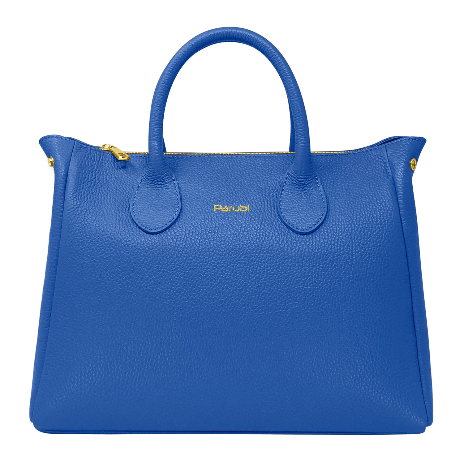 Borsa Donna a Mano con Tracolla, In Vera Pelle Morbida, Made in Italy, Modello Ada Bluette